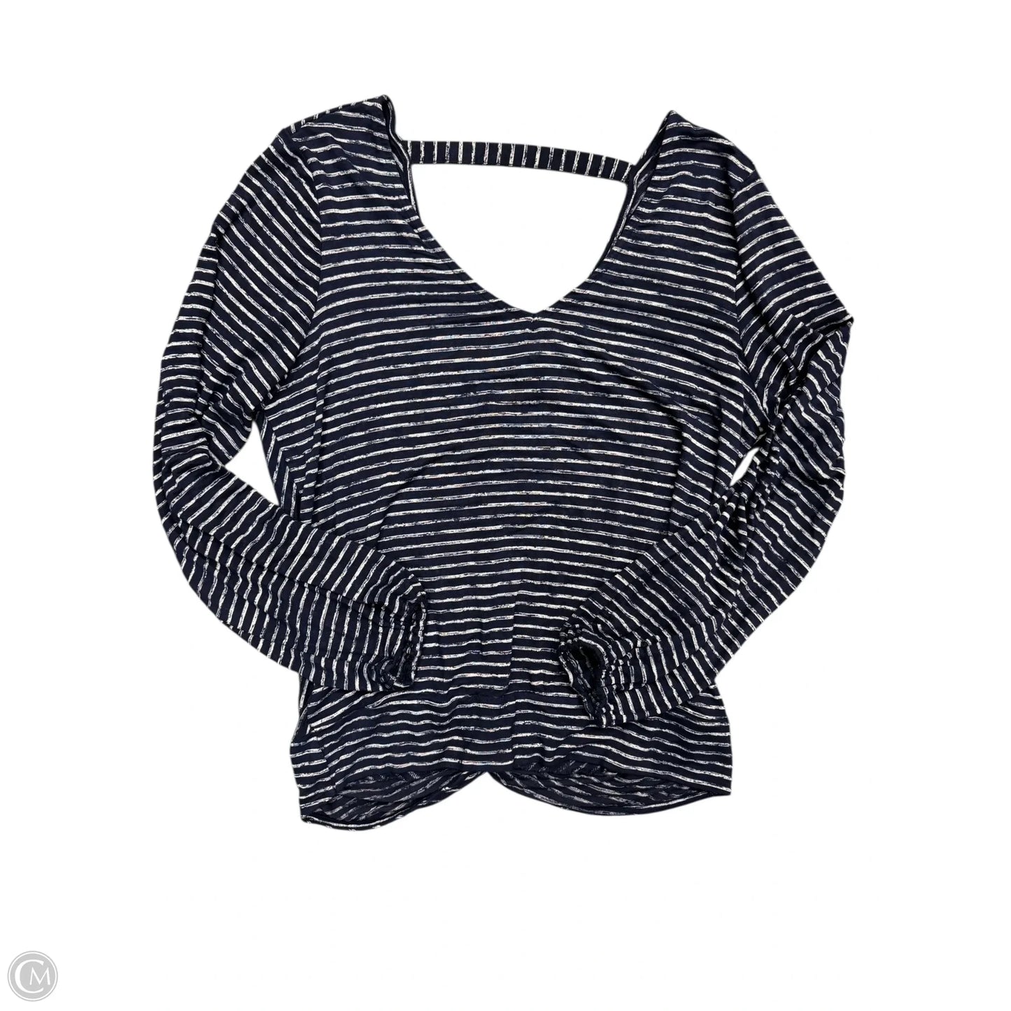 Top Long Sleeve By Liverpool In Striped Pattern, Size: M