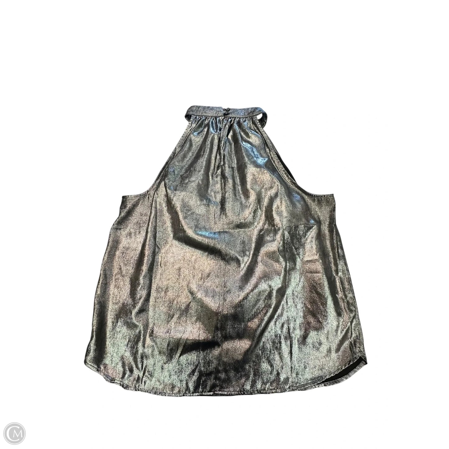 Top Sleeveless By Loft In Silver, Size: M