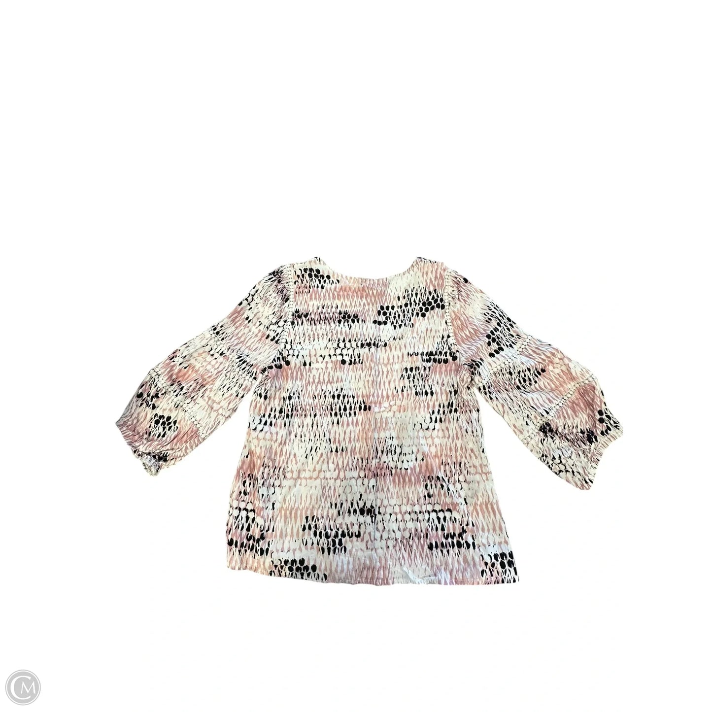 Top 3/4 Sleeve By Adrienne Vittadini In Pink, Size: L