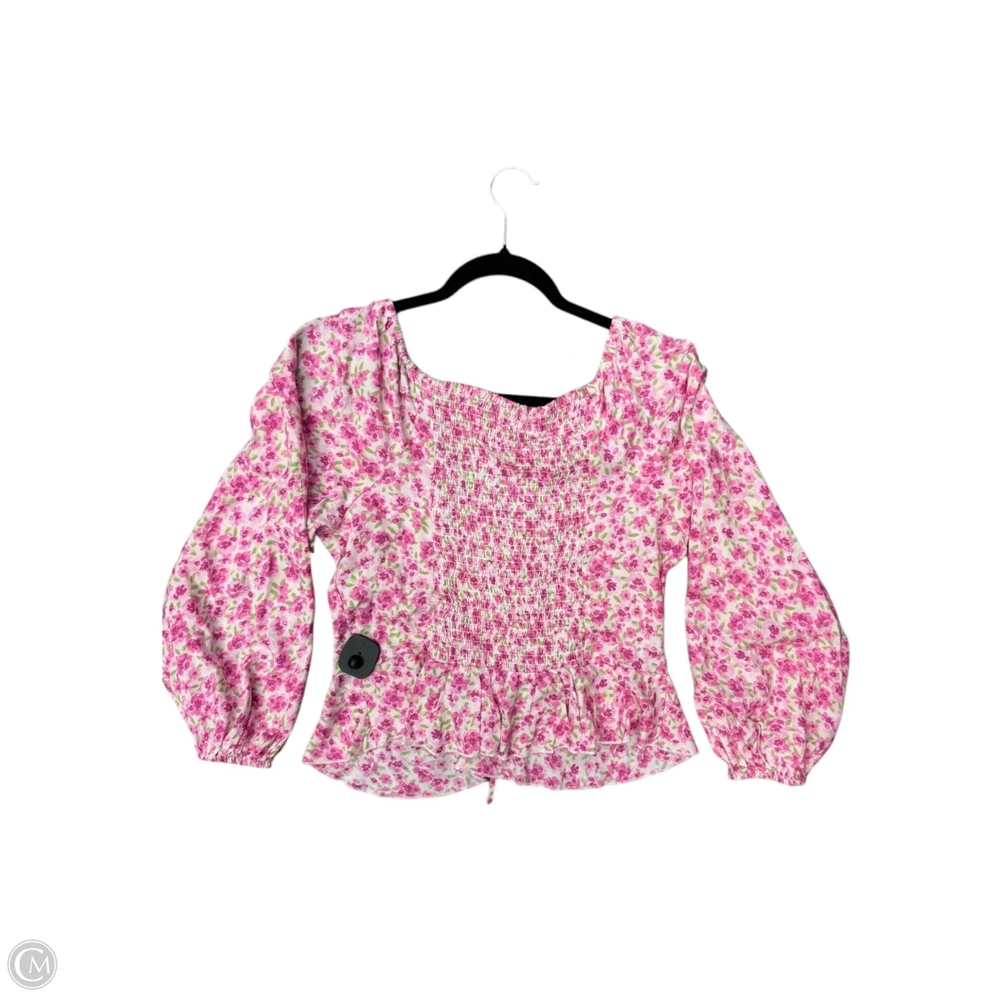 Blouse Long Sleeve By Japna In Pink, Size: L