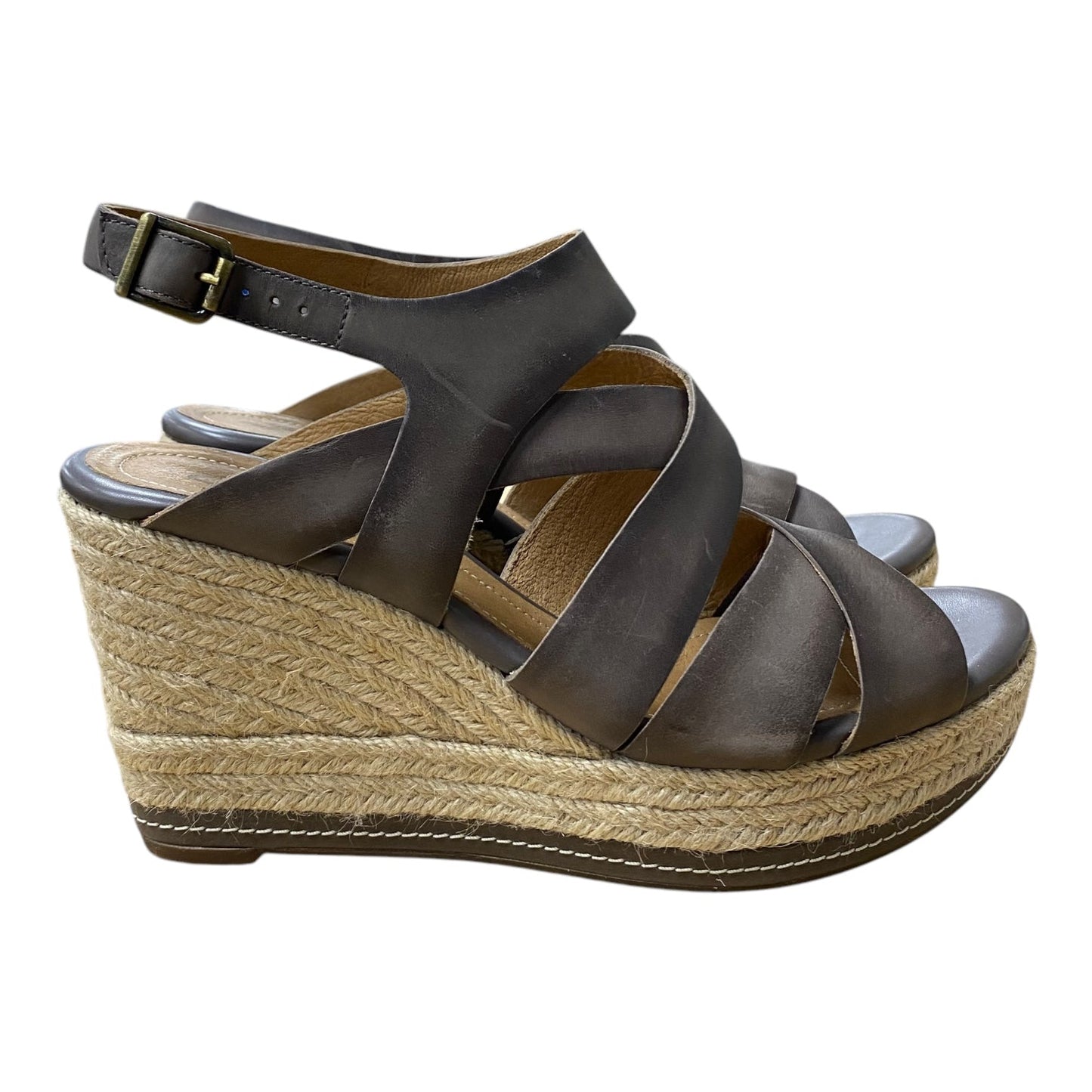 Shoes Heels Wedge By Clarks In Brown, Size:10