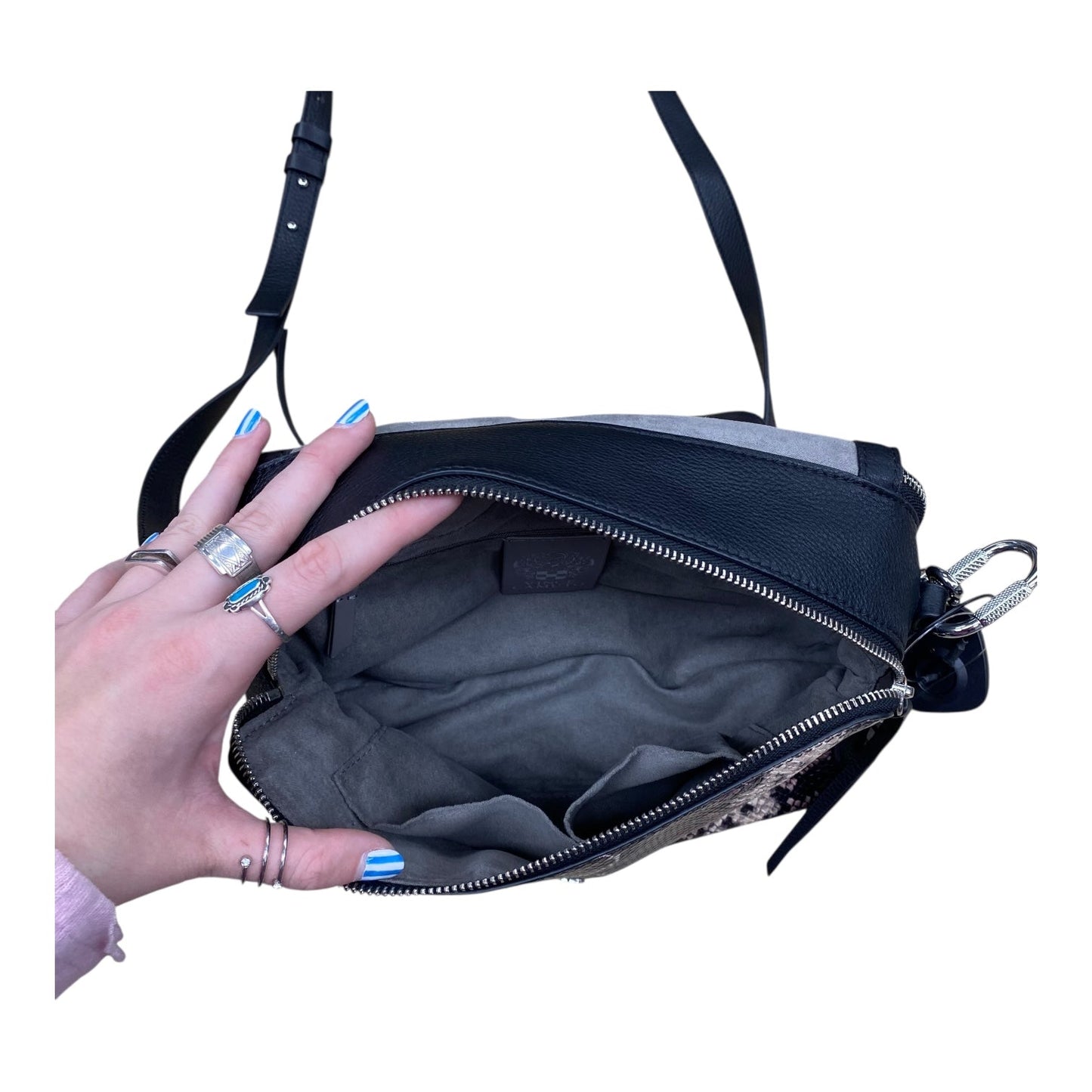 Handbag Leather By Vince Camuto In Animal Print, Size:Medium