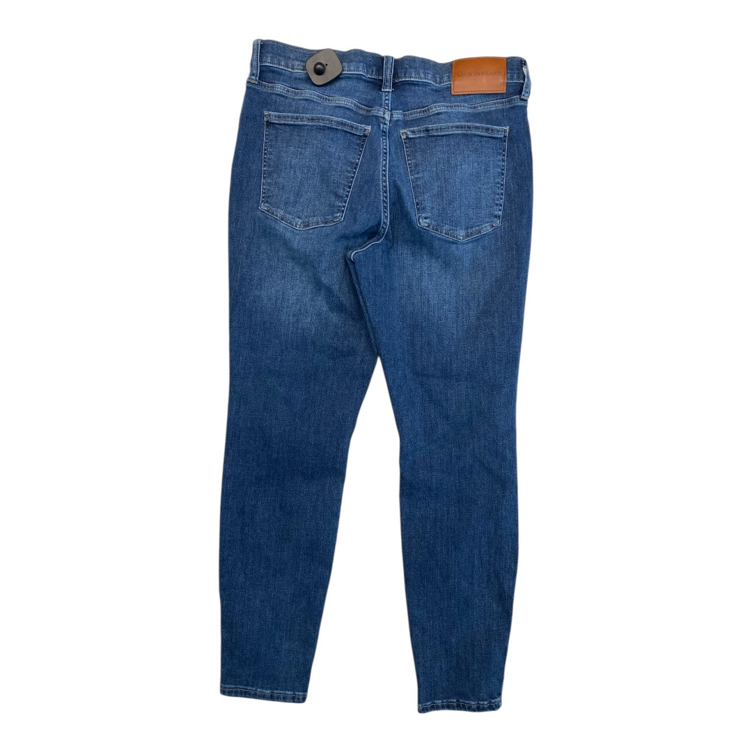 Jeans Skinny By Lucky Brand In Blue Denim, Size:10