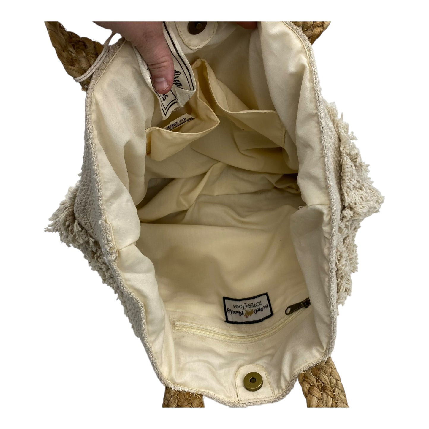 Tote By Clothes Mentor In Cream, Size:Large