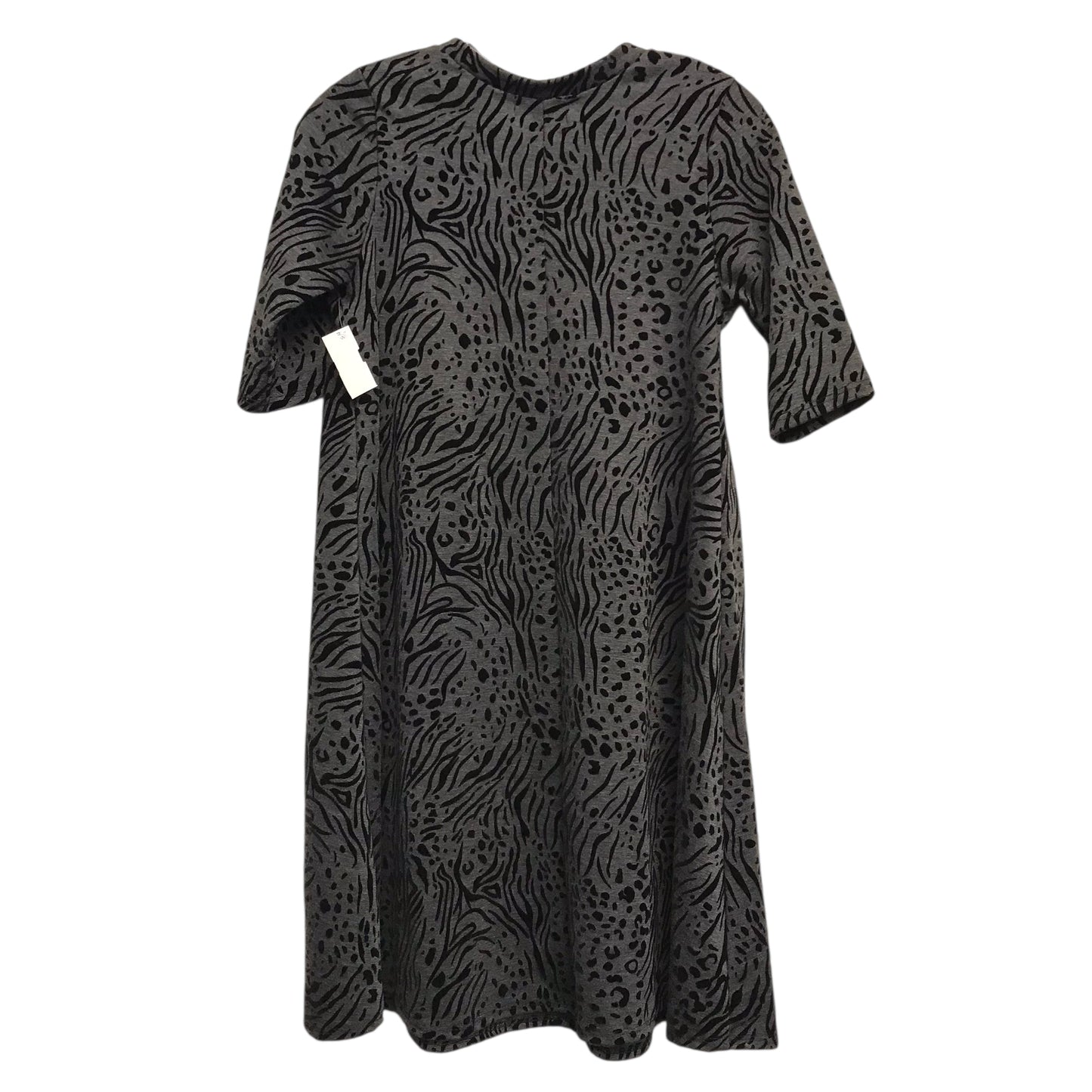 Dress Party Midi By Poof In Black & Grey, Size:M