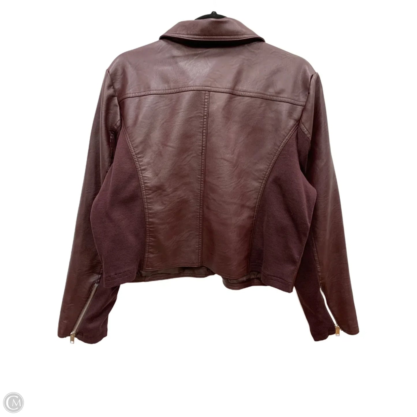 Jacket Leather By Ana In Maroon, Size: Xl