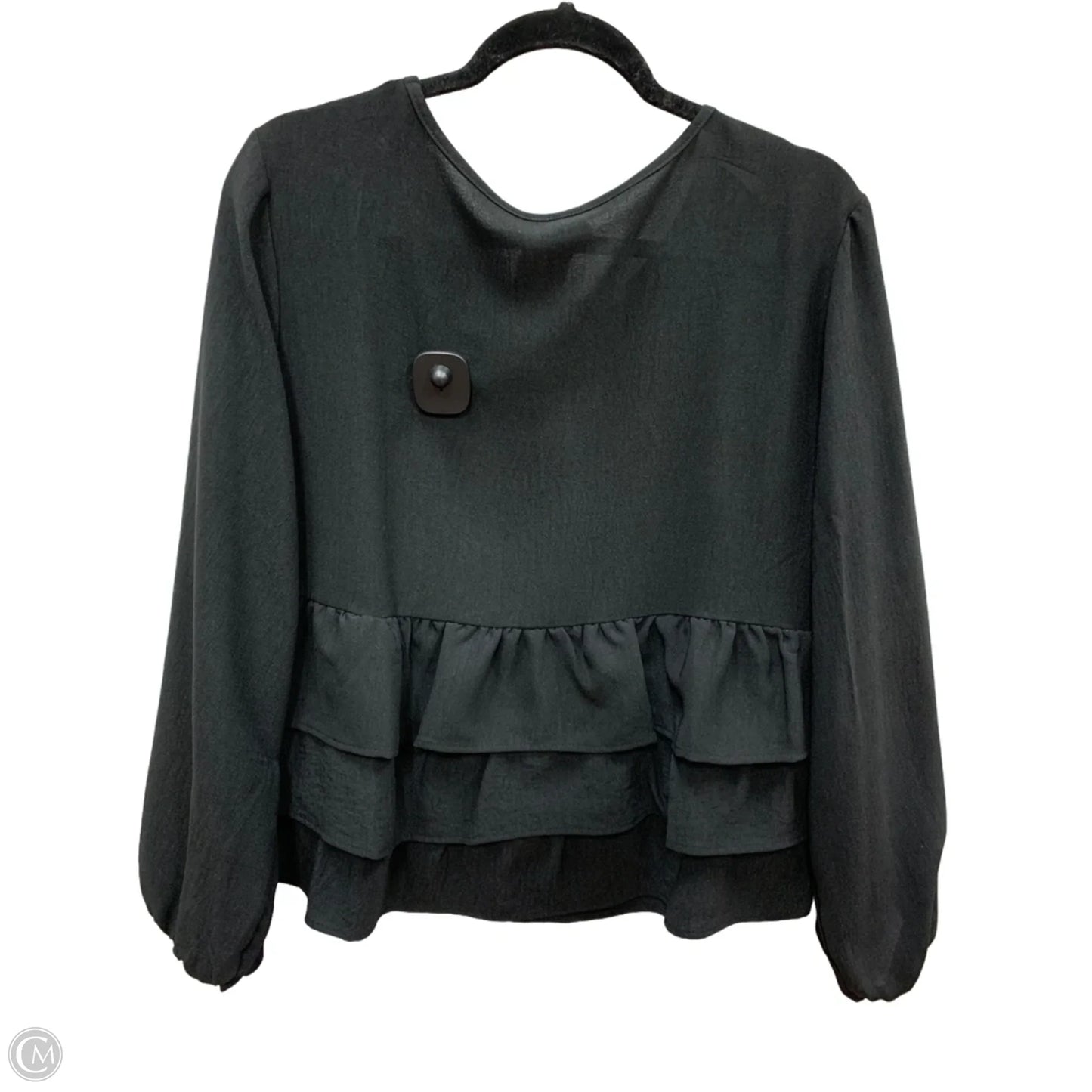 Blouse Long Sleeve By Clothes Mentor In Black, Size: M