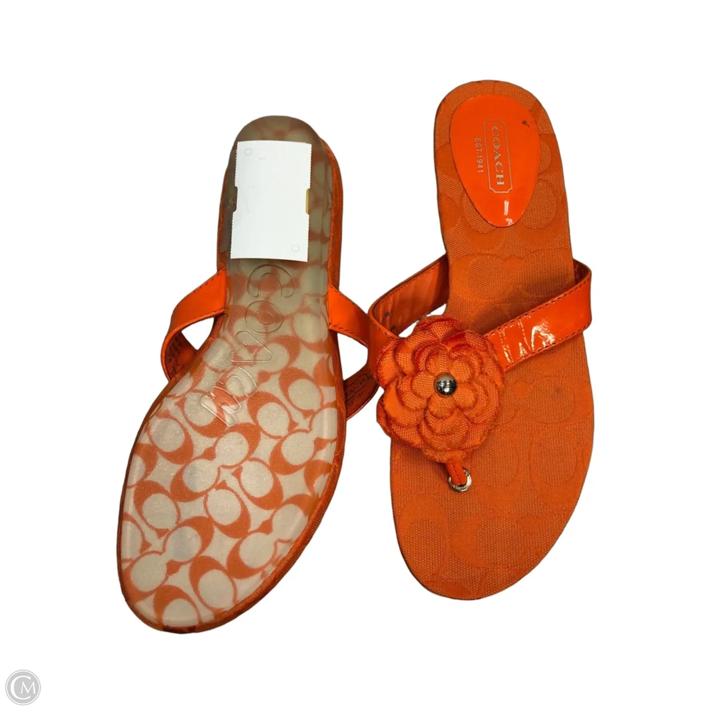 Sandals Designer By Coach In Orange, Size: 6