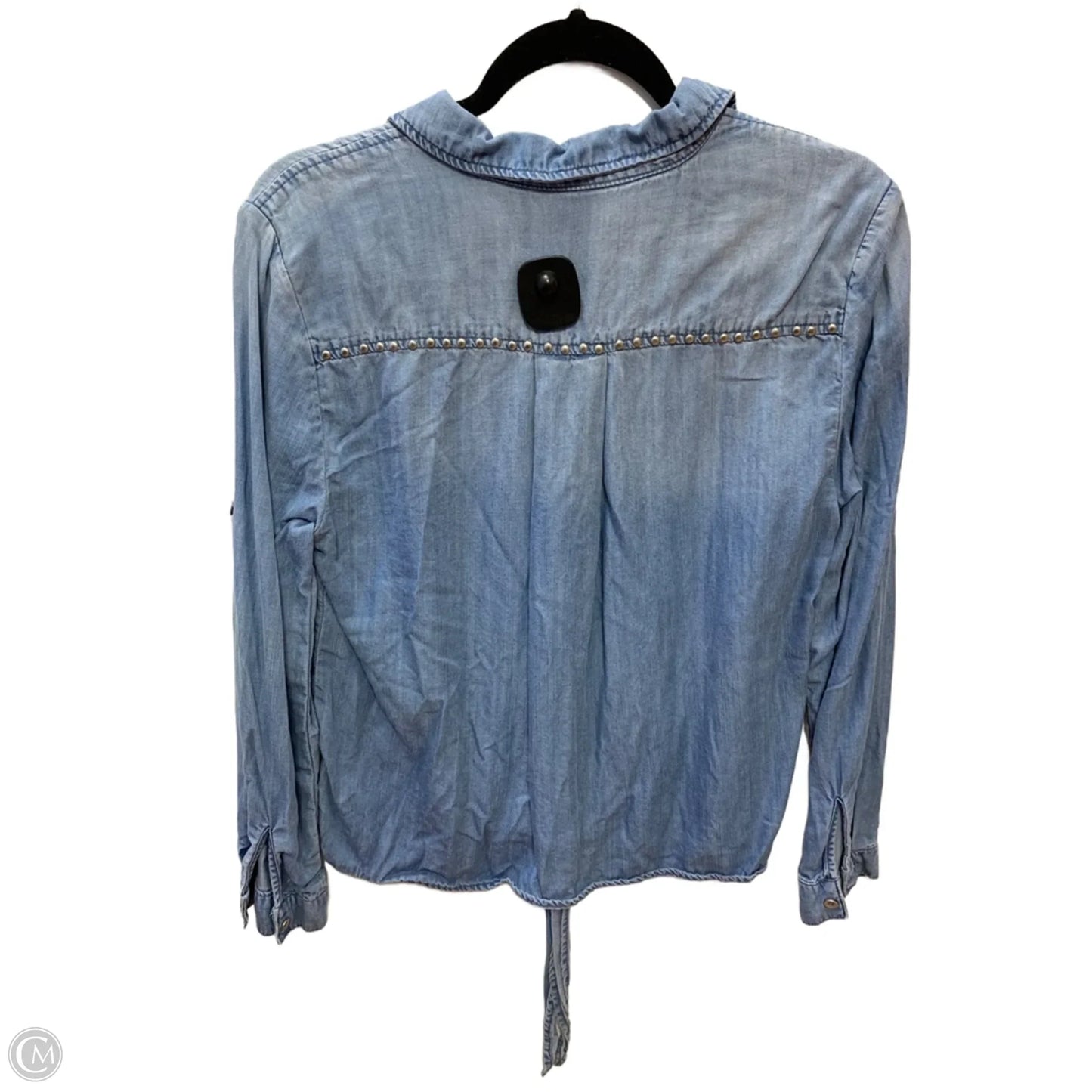 Top Long Sleeve By Reba In Blue Denim, Size: M