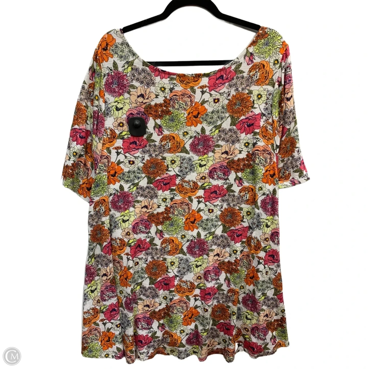 Top Short Sleeve By Lane Bryant In White, Size: 26