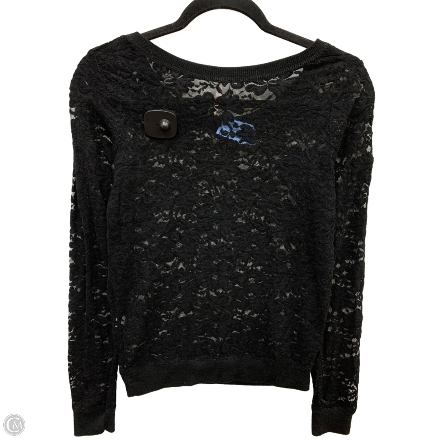 Top Long Sleeve By Poof In Black, Size: M