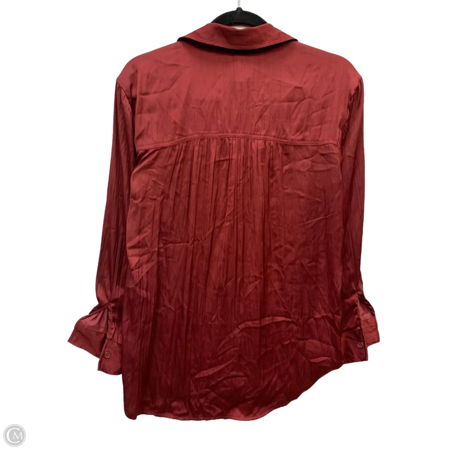 Top Long Sleeve By Anthropologie In Maroon, Size: Xxs