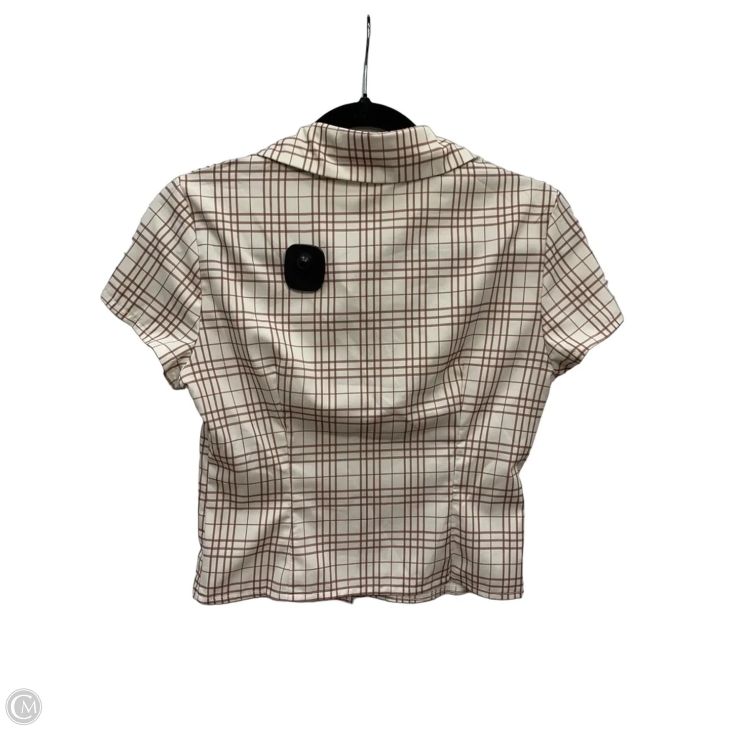 Top Short Sleeve By Clothes Mentor In Plaid Pattern, Size: S