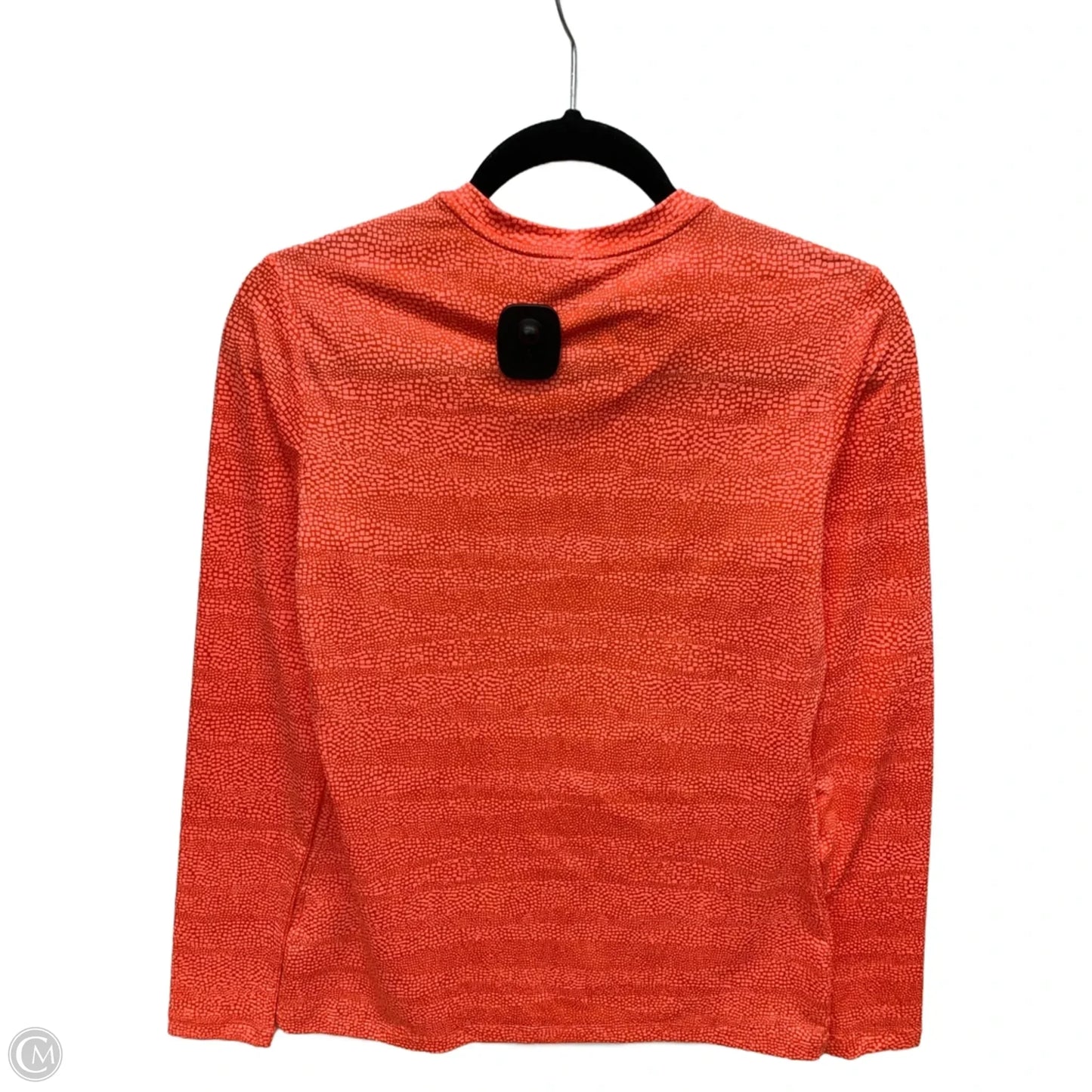Athletic Top Long Sleeve Collar By Nike In Orange, Size: M