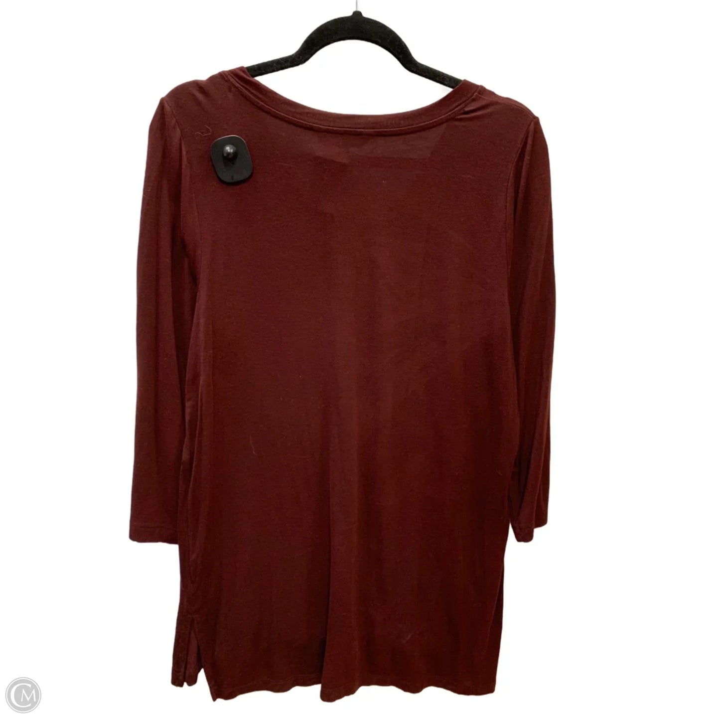 Top Long Sleeve Basic By Liverpool In Maroon, Size: L