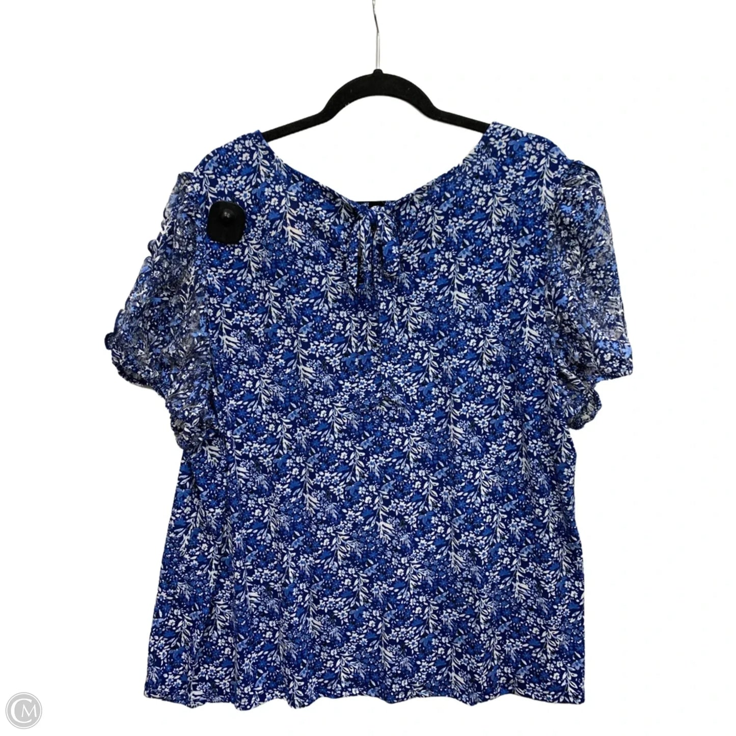 Top Short Sleeve By Adrienne Vittadini In Blue, Size: 3x