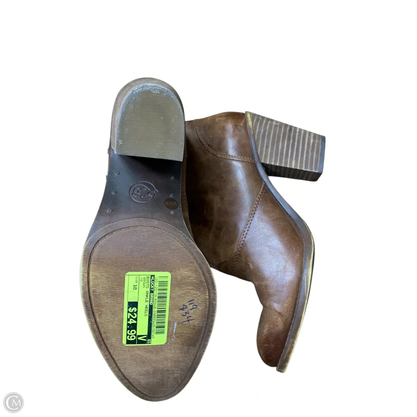 Boots Ankle Heels By Lucky Brand In Brown, Size: 10