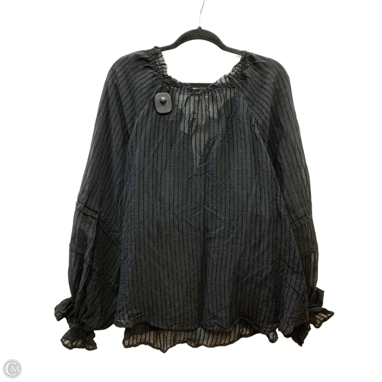 Blouse Long Sleeve By Free People In Black, Size: S