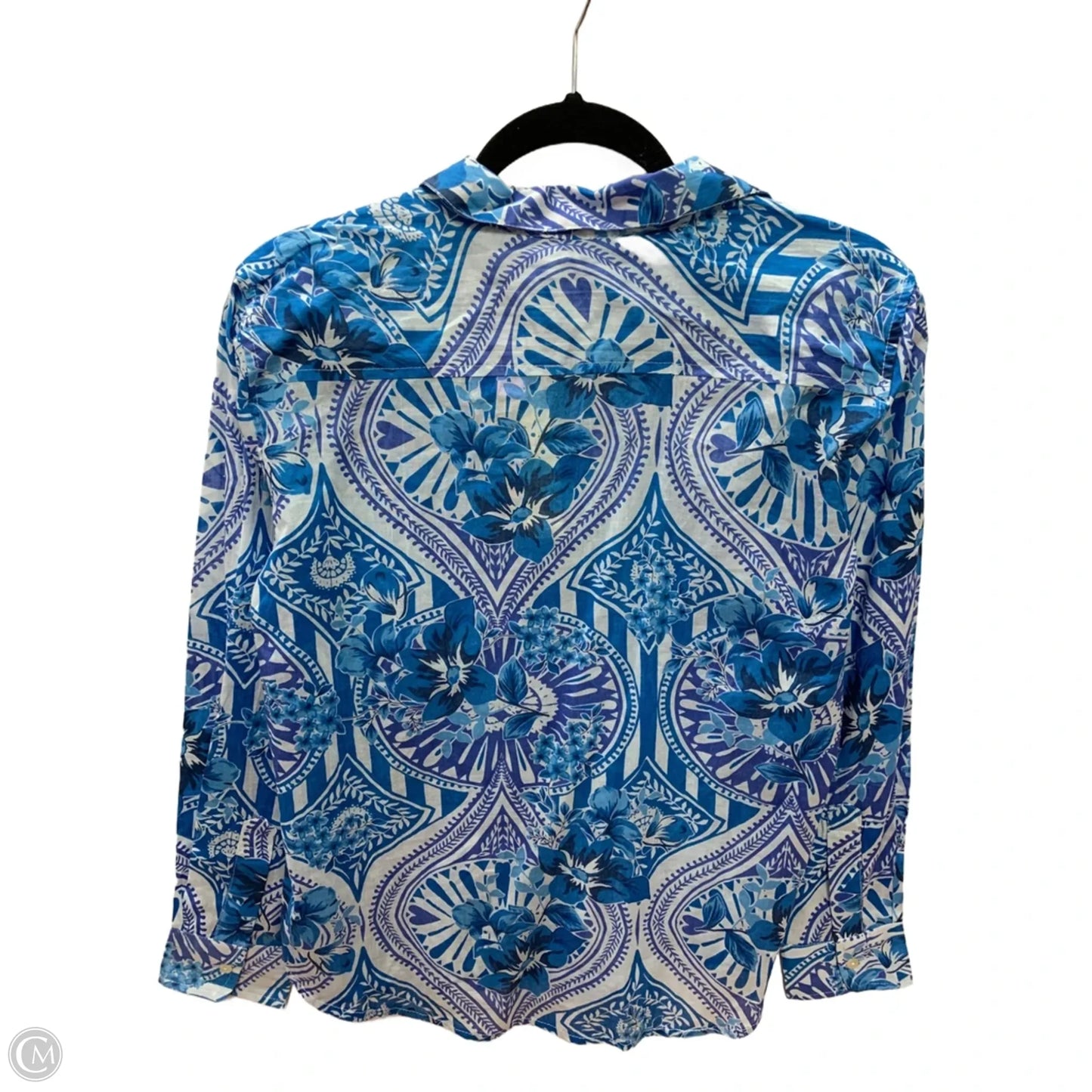 Top Long Sleeve By Calypso St Barth In Blue, Size: S