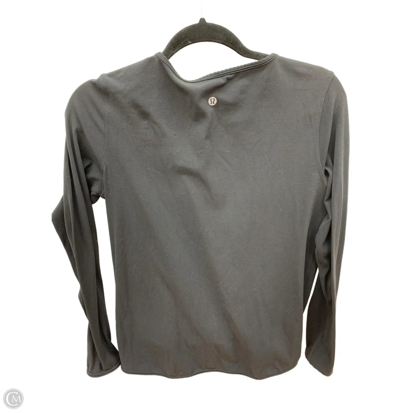 Athletic Top Long Sleeve Collar By Lululemon In Black, Size: L