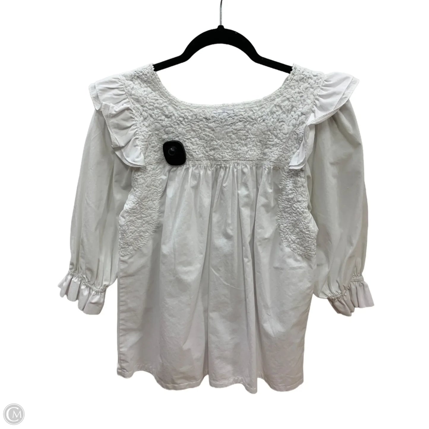 Top Long Sleeve By Clothes Mentor In White, Size: S