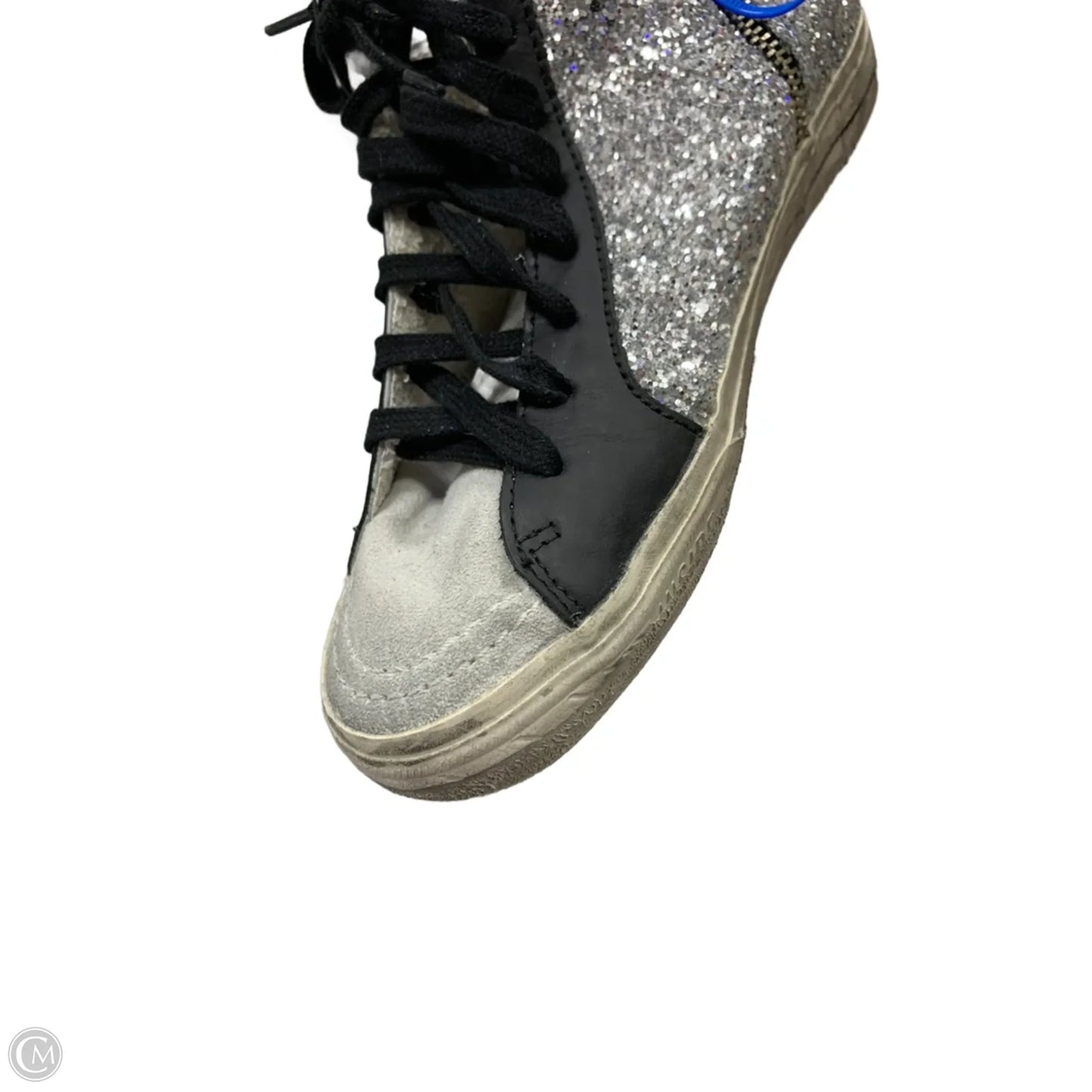 Shoes Luxury Designer By Golden Goose In Black & Silver, Size: 7.5