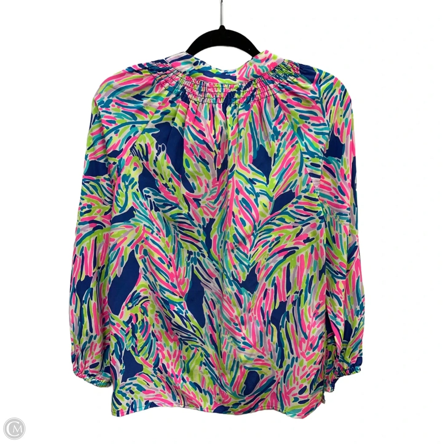Blouse Designer By Lilly Pulitzer In Blue & Pink, Size: Xs