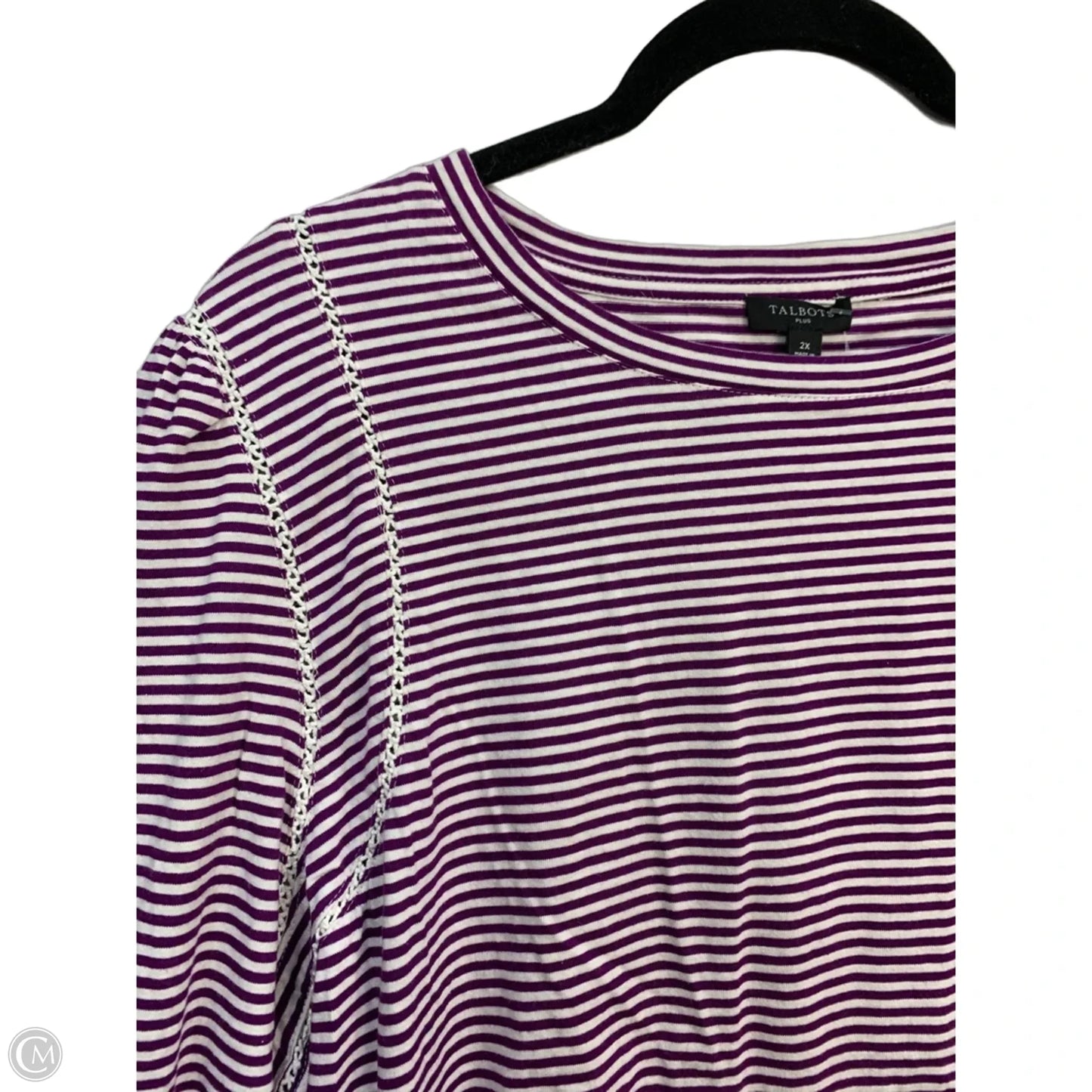 Top Long Sleeve By Talbots In Purple, Size: 2x