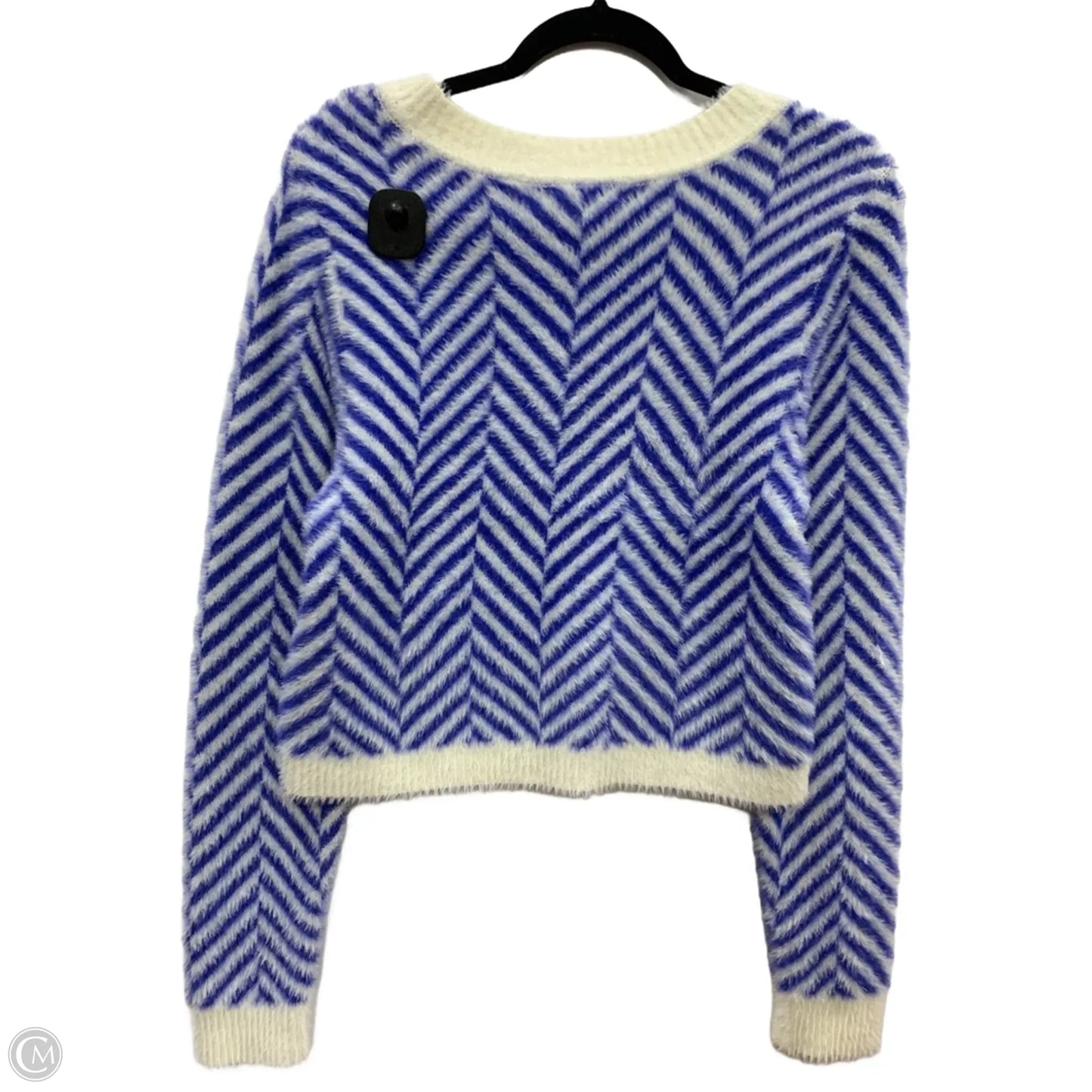 Sweater By Versona In Blue & Cream, Size: L
