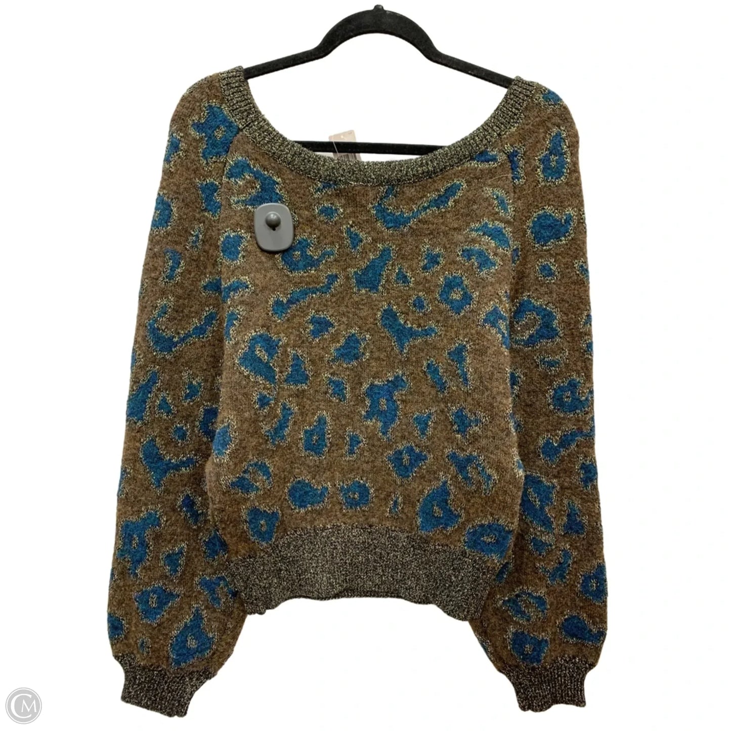 Sweater By Anthropologie In Brown & Gold, Size: S
