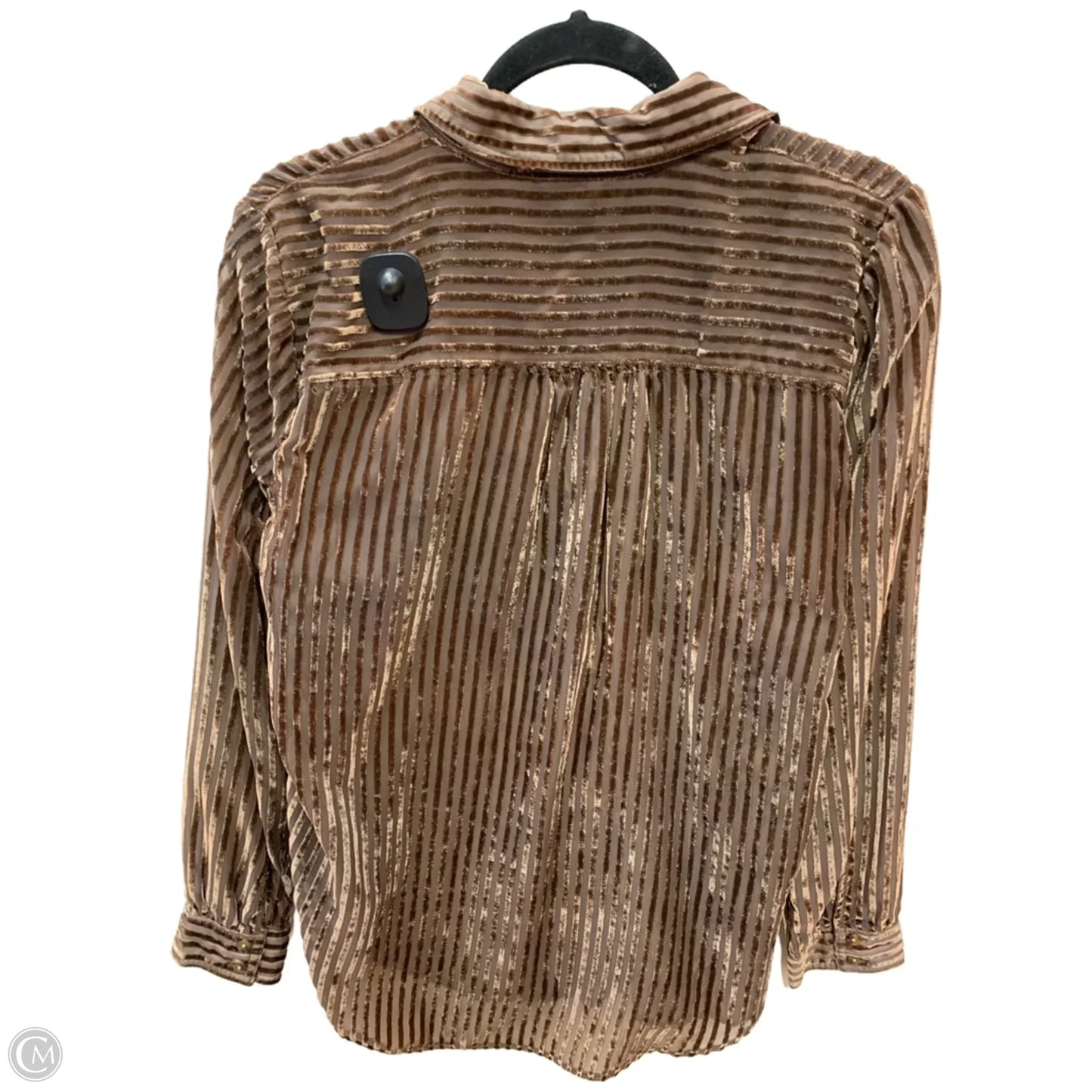 Top Long Sleeve By Pilcro In Brown, Size: M