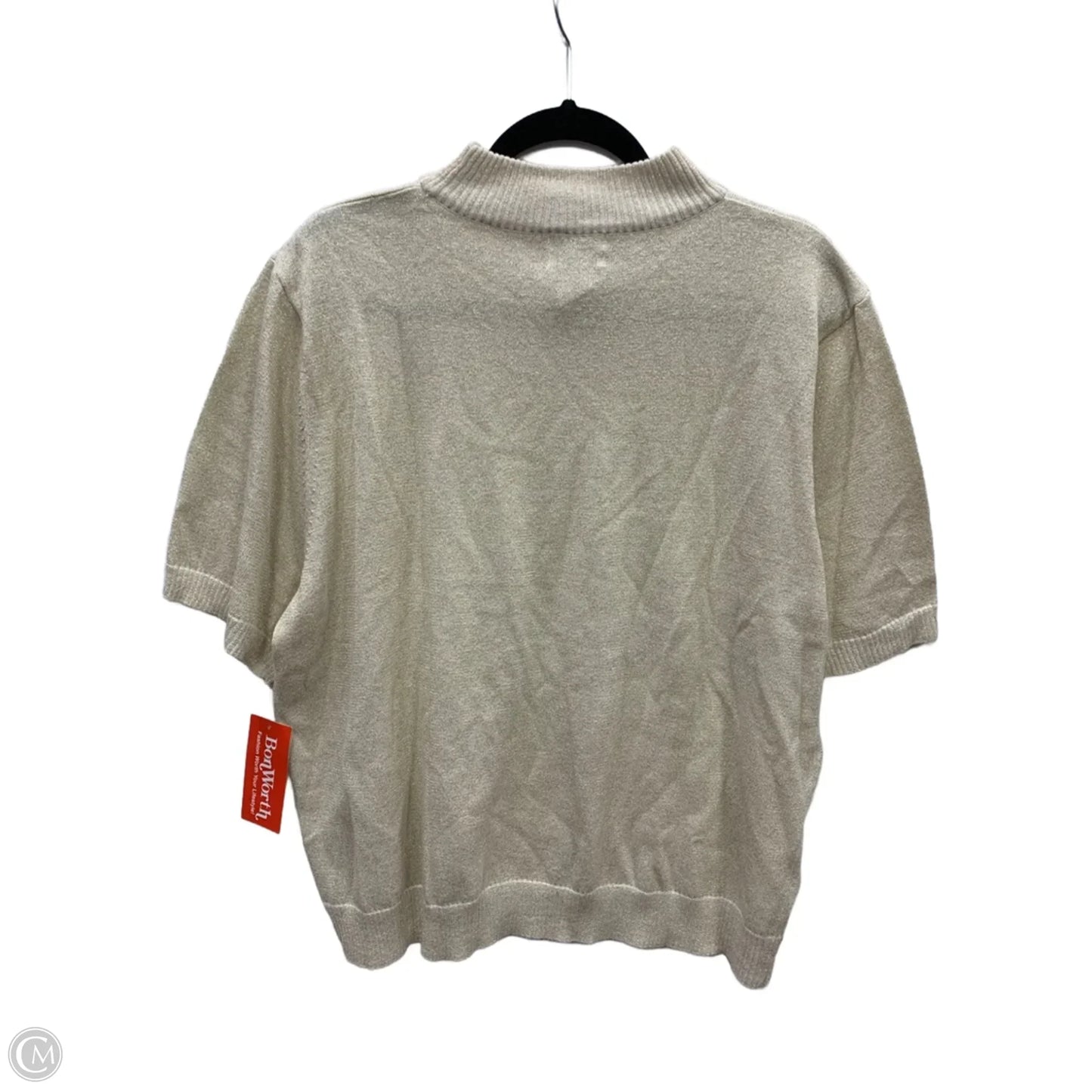 Sweater Short Sleeve By Bon Worth In Gold, Size: Lp