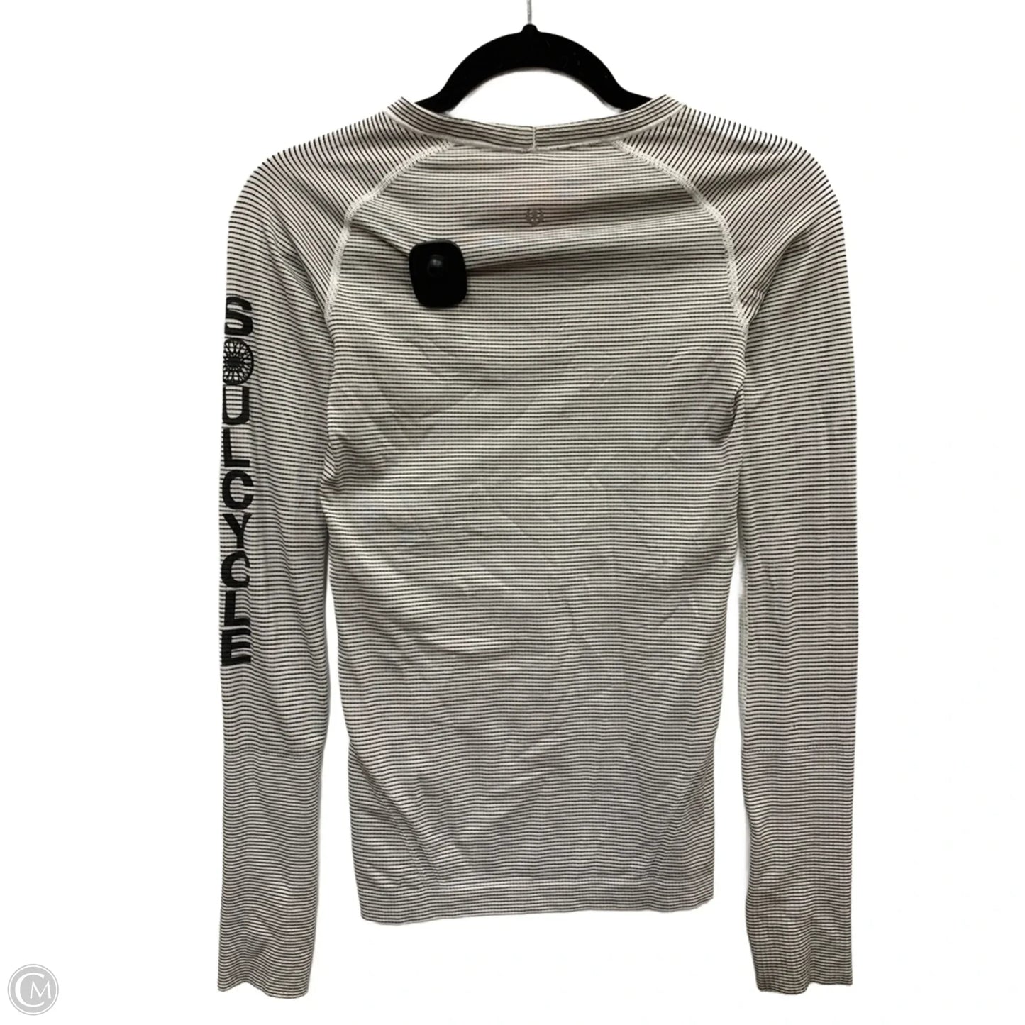 Athletic Top Long Sleeve Crewneck By Lululemon In Black & White, Size: S