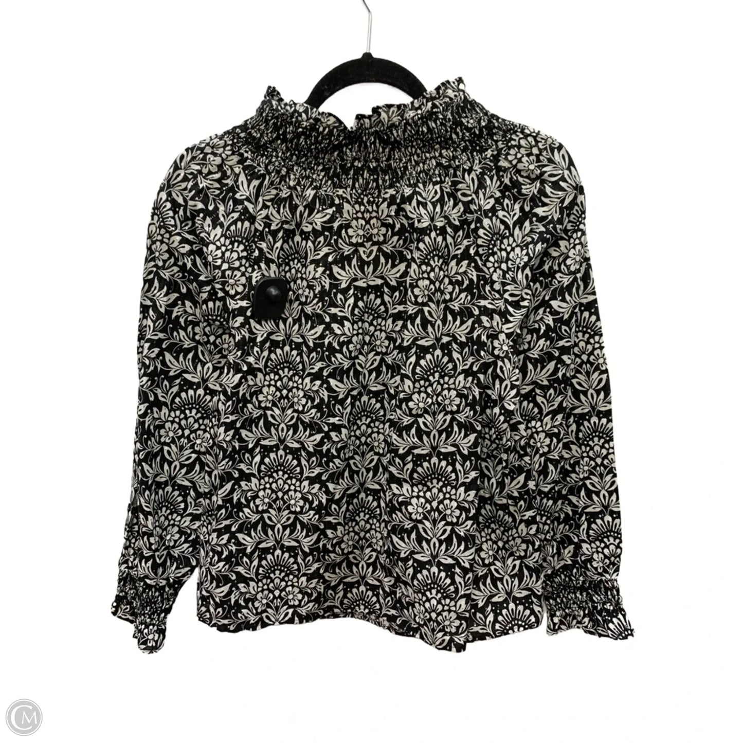 Blouse Long Sleeve By Talbots In Black & White, Size: Lp