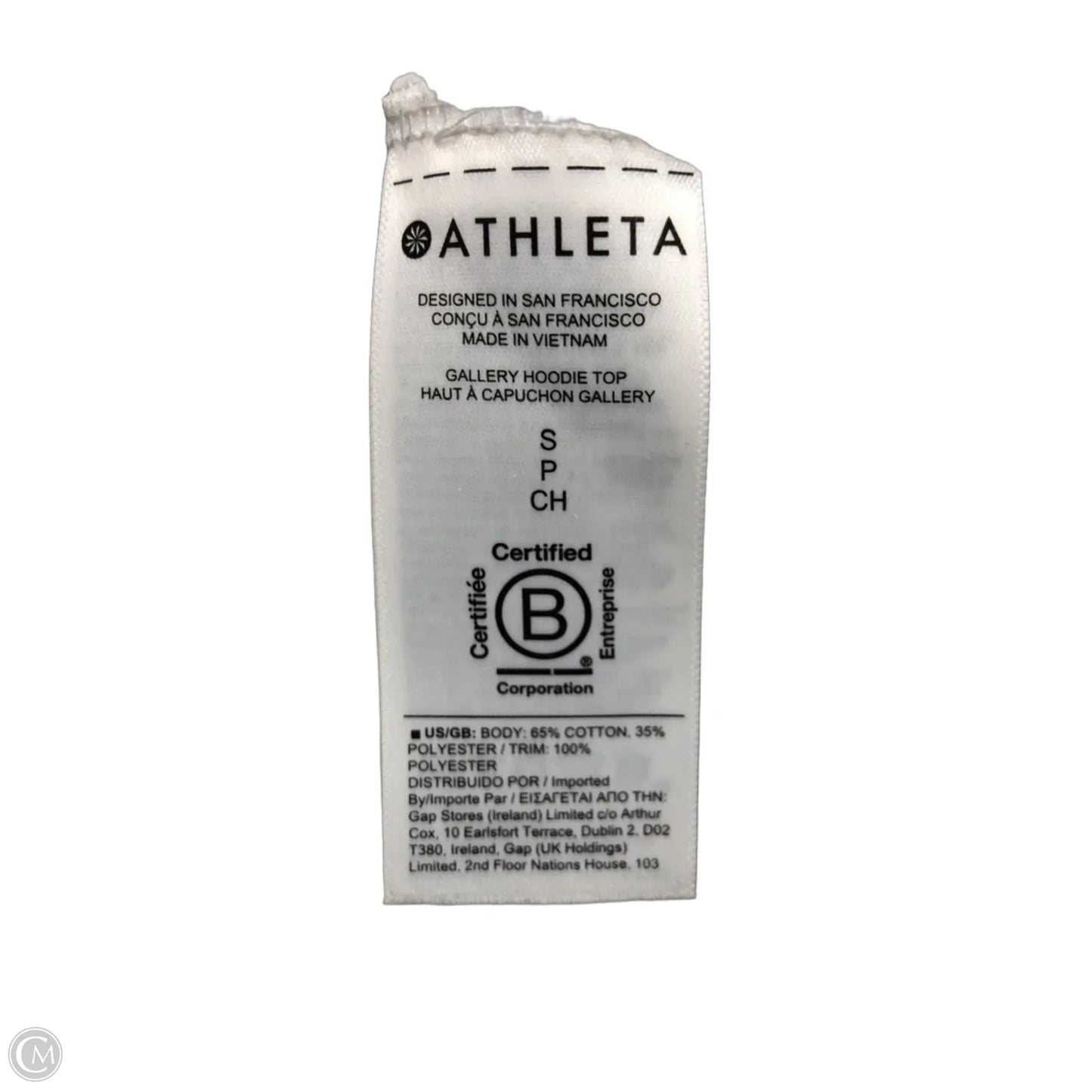 Sweatshirt Hoodie By Athleta In Grey & White, Size: S