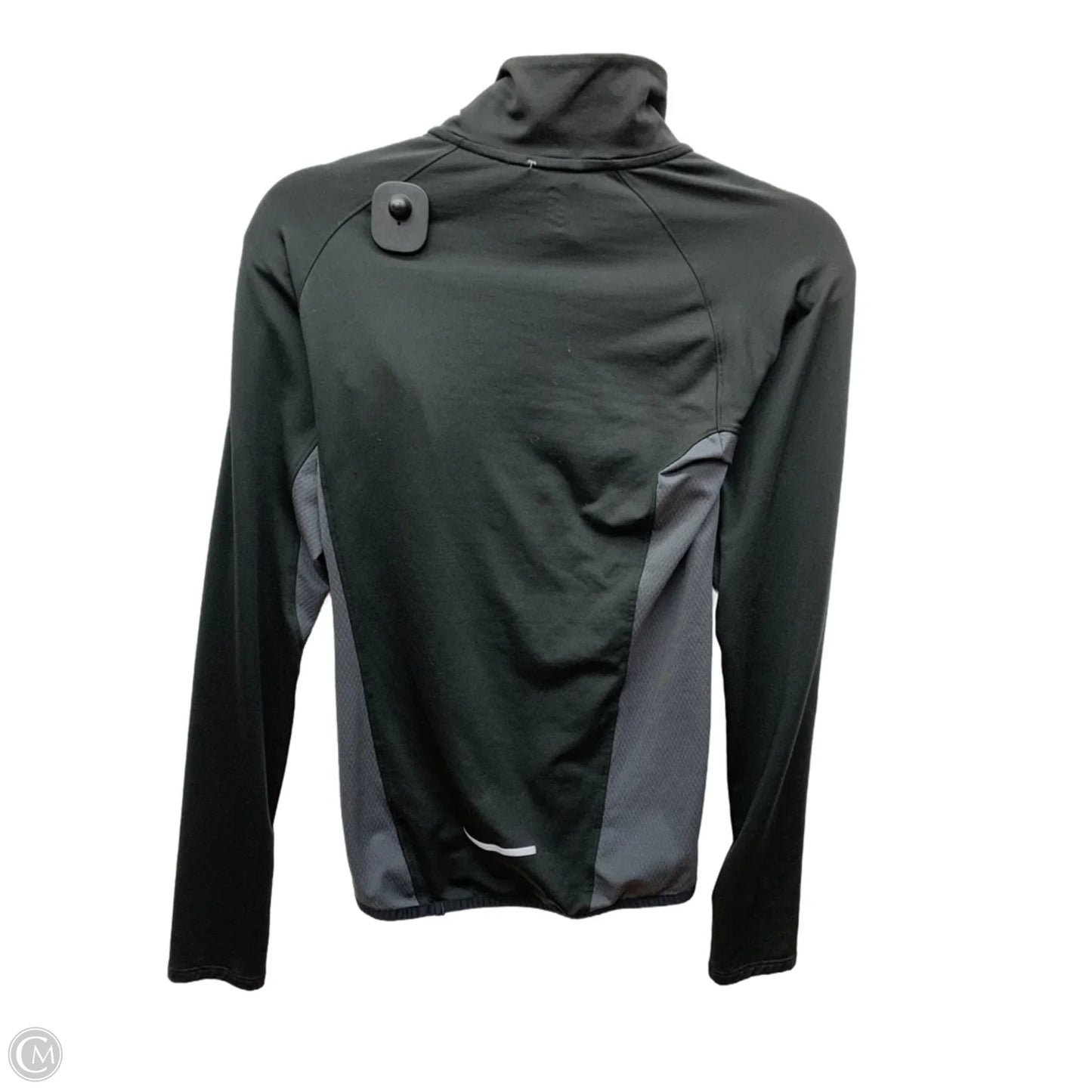Athletic Sweatshirt Collar By Second Skin In Black & Grey, Size: S