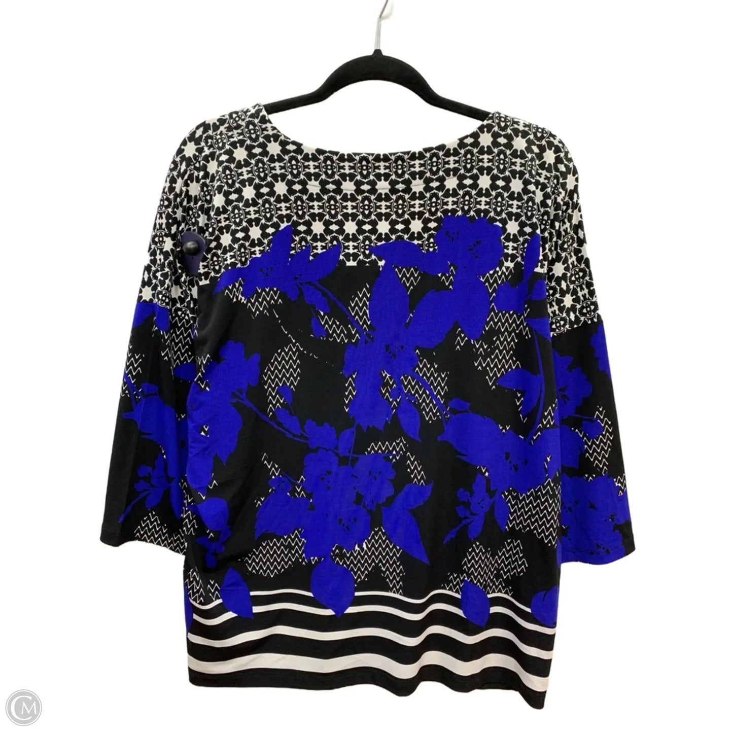 Top Long Sleeve By Chicos In Black & Blue, Size: 16