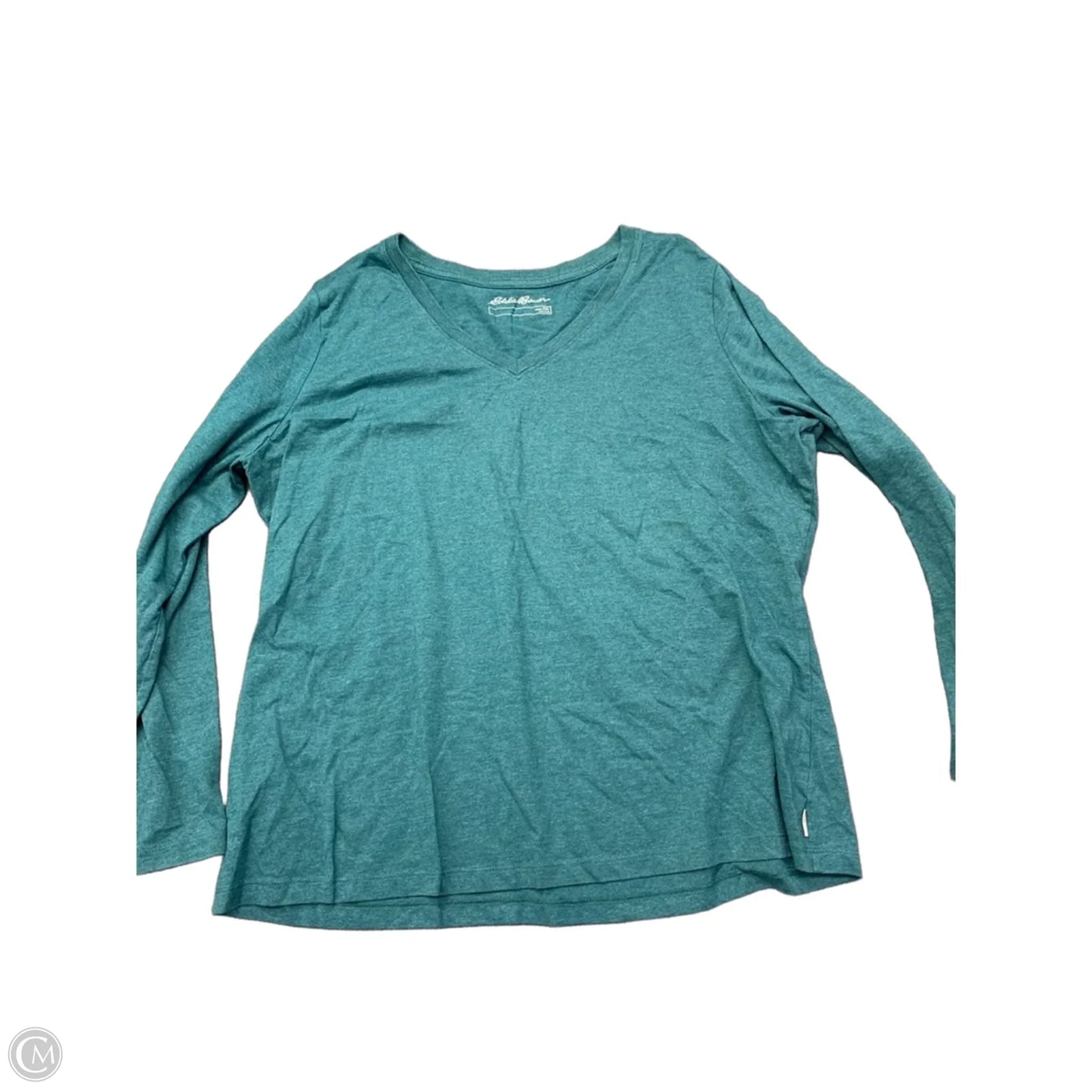 Top Long Sleeve Basic By Eddie Bauer In Teal, Size: Xxl