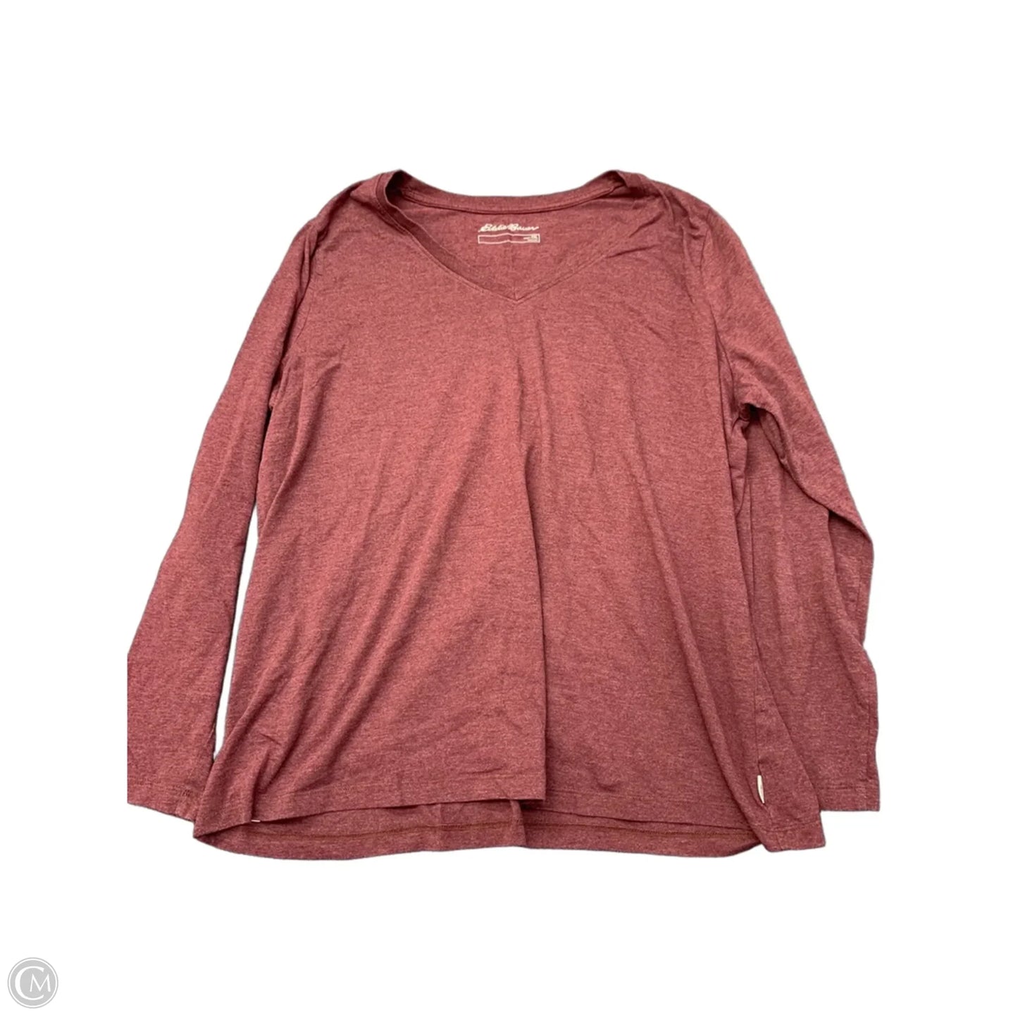 Top Long Sleeve Basic By Eddie Bauer In Maroon, Size: Xxl