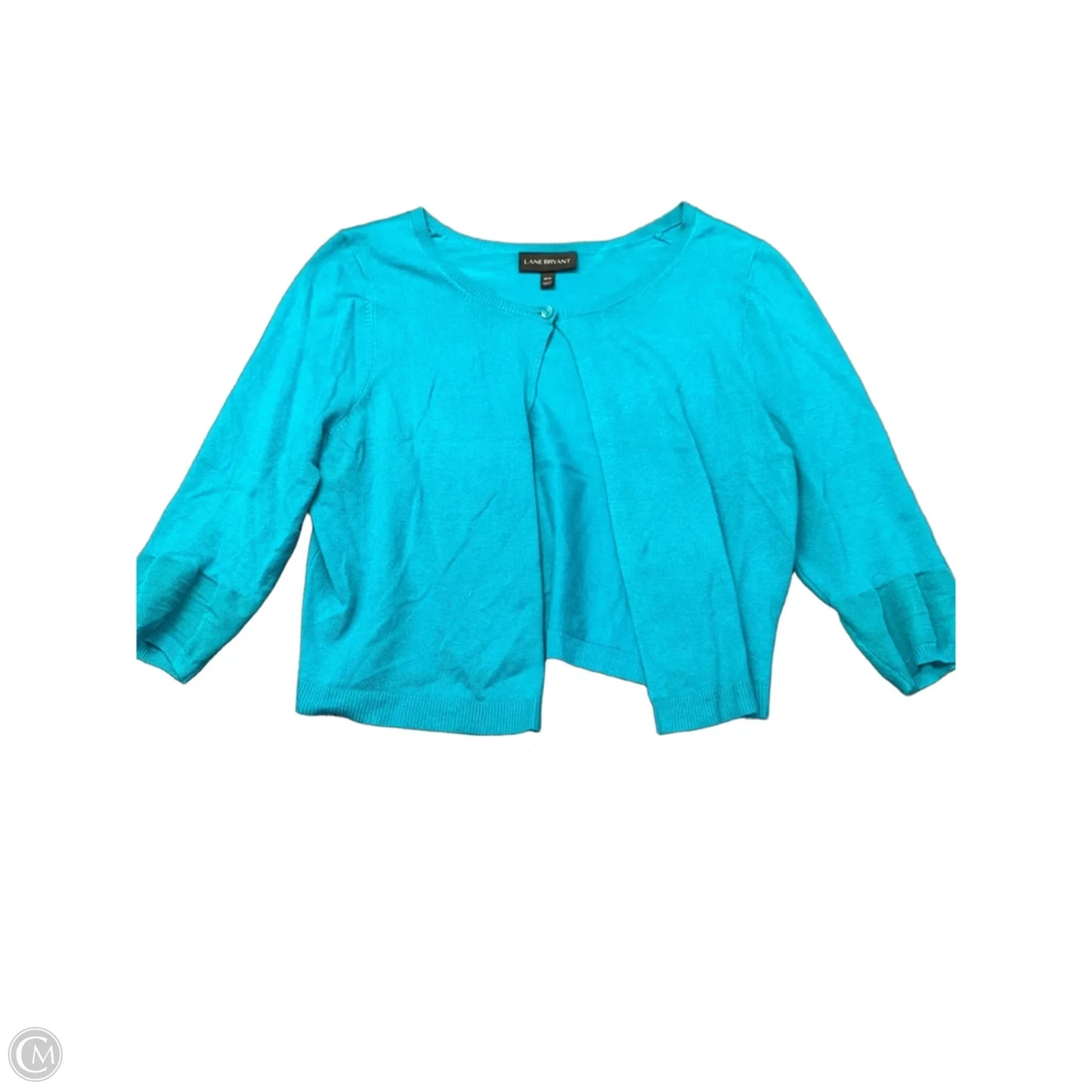 Sweater Cardigan By Lane Bryant In Teal, Size: 14