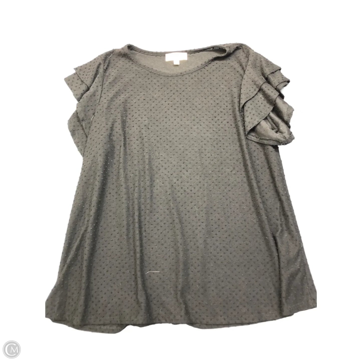 Top Short Sleeve By Perfect Peach In Black, Size: Xl