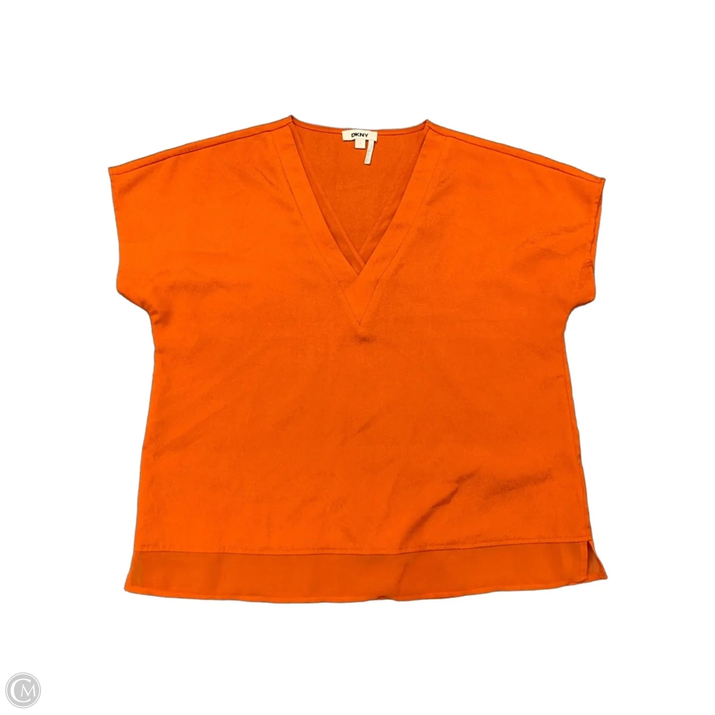 Blouse Short Sleeve By Dkny In Orange, Size: S