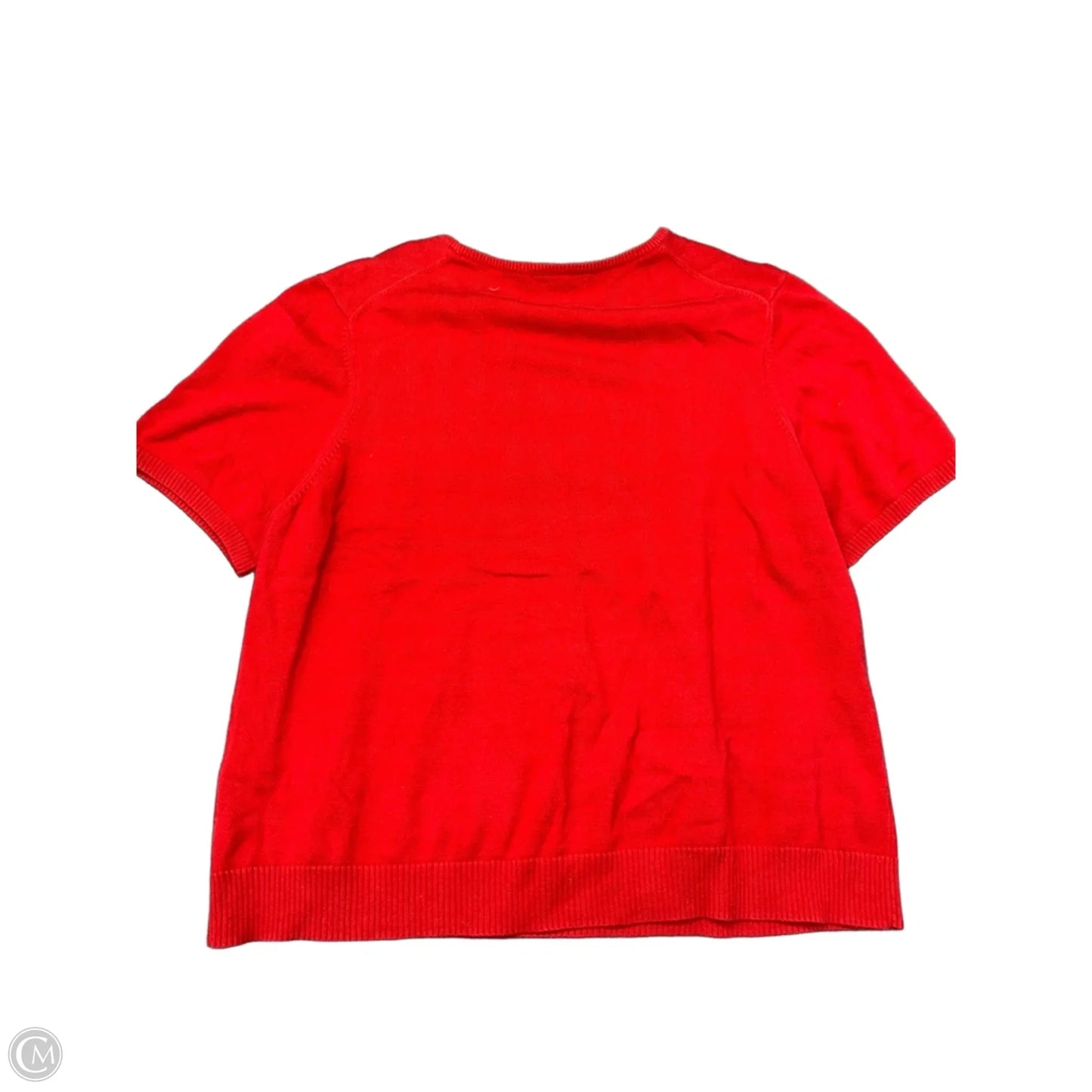Sweater Short Sleeve By Lands End In Red, Size: 1x
