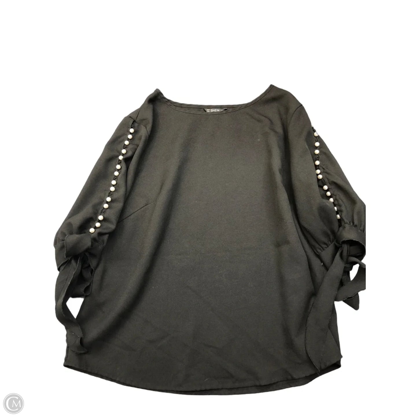 Blouse Short Sleeve By Shein In Black, Size: 1x