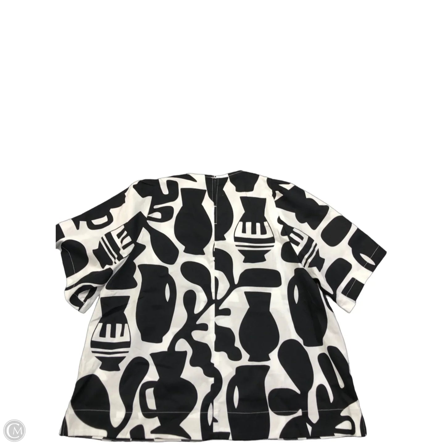 Top Short Sleeve By Clothes Mentor In Black & White, Size: 14