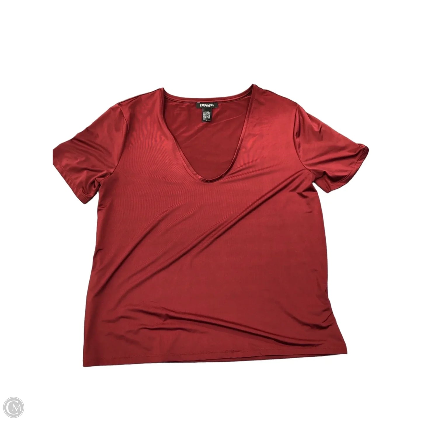 Top Short Sleeve By Express In Red, Size: Xs
