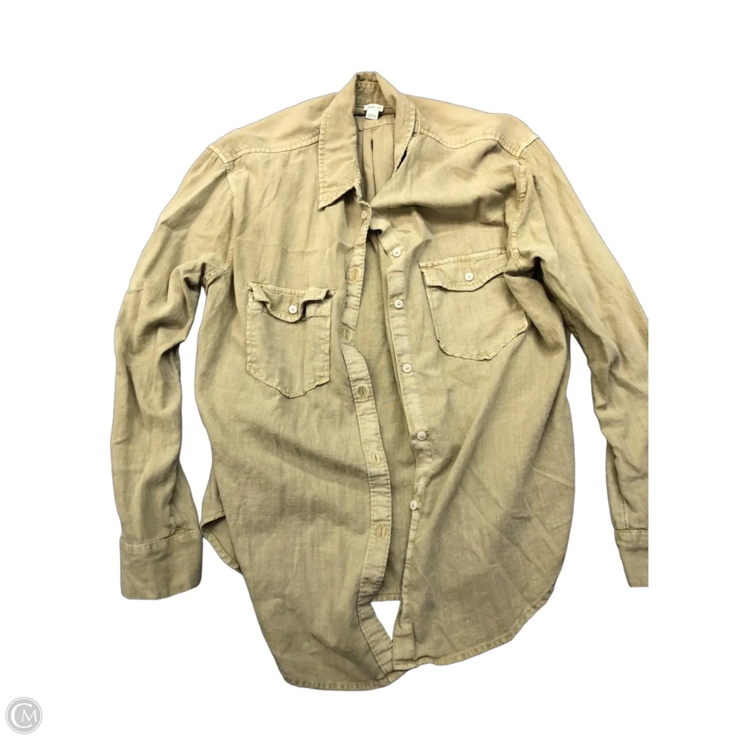 Top Long Sleeve By Aerie In Tan, Size: S