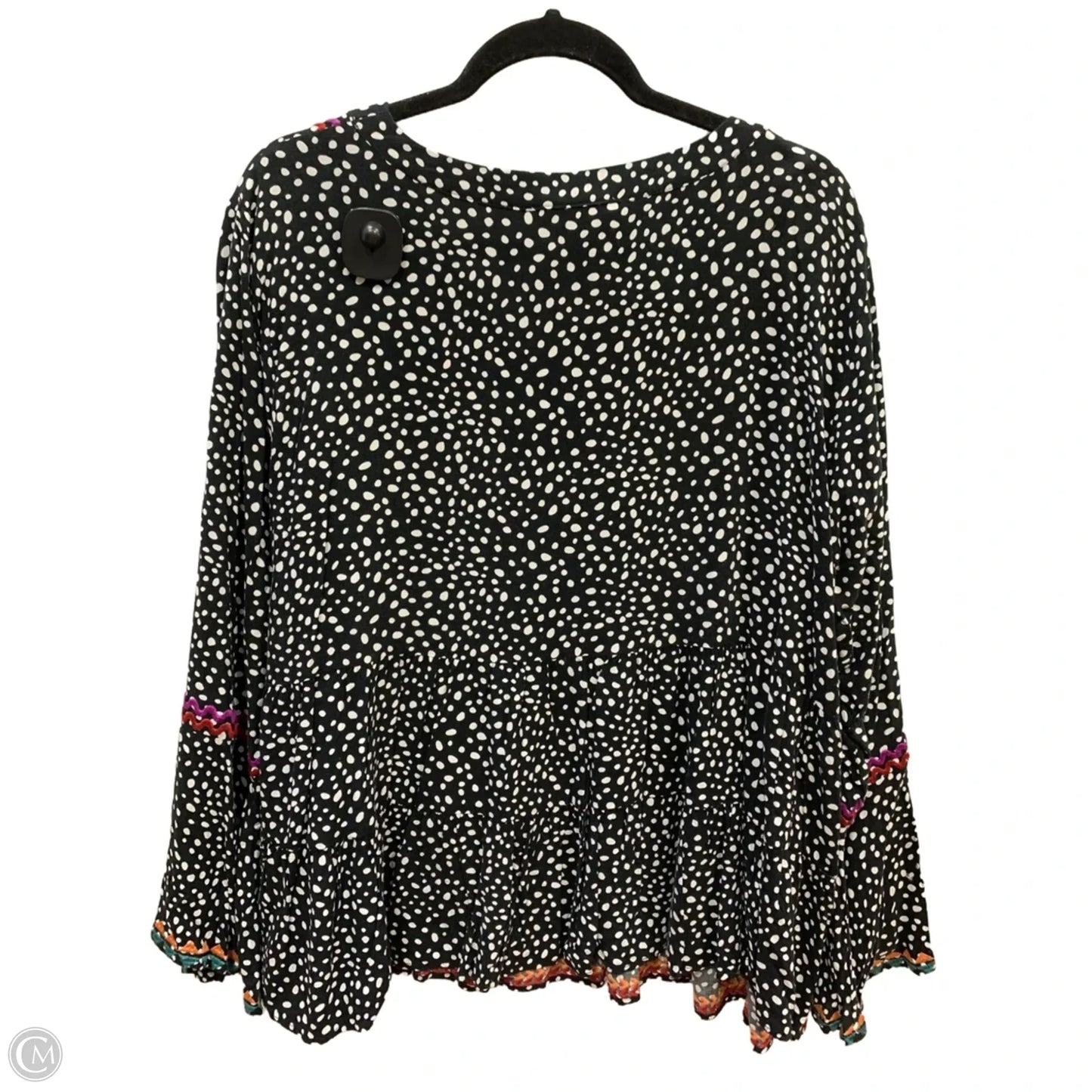 Top Long Sleeve By Savanna Jane In Black & White, Size: 1x