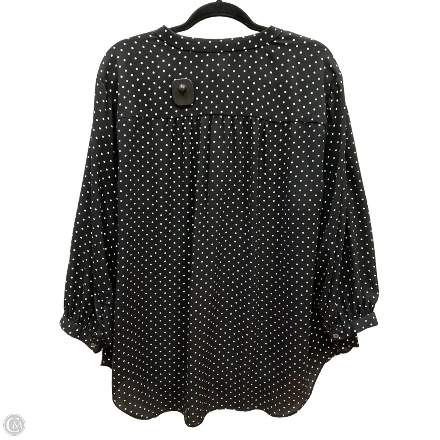 Top Long Sleeve By Vince Camuto In Black & White, Size: 3x