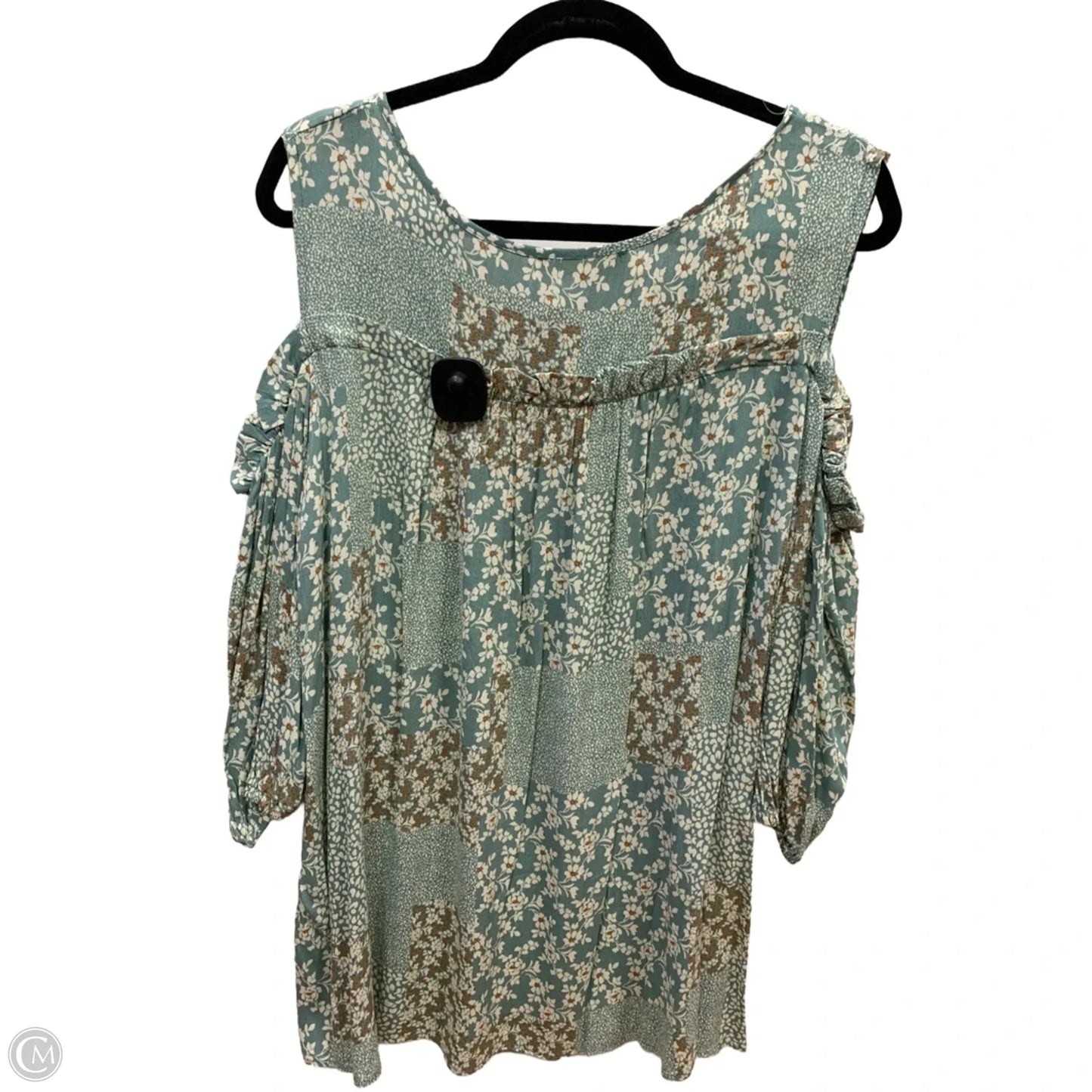 Top Long Sleeve By Suzanne Betro In Green, Size: 1x